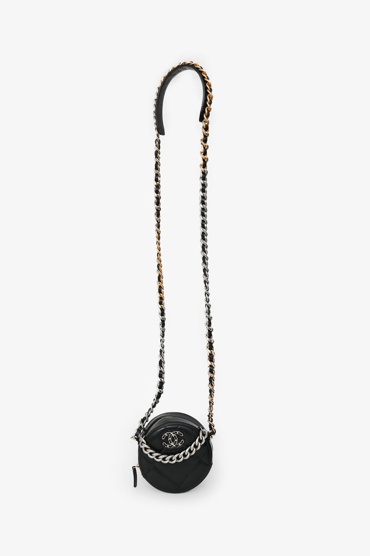 Chanel™ Black Leather Quilted 19 Clutch Bag