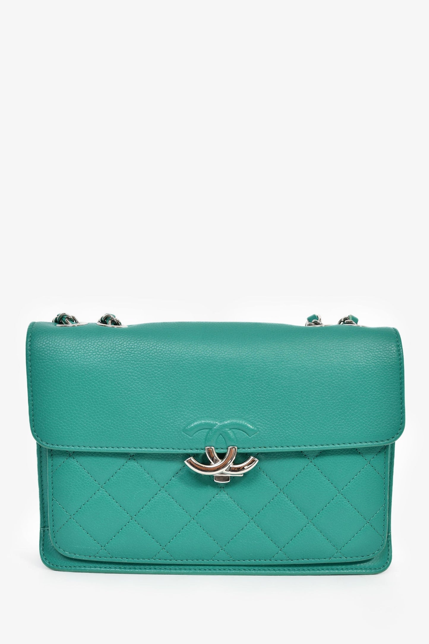 Chanel™ 2017 Green Leather CC Urban Companion Flap Bag