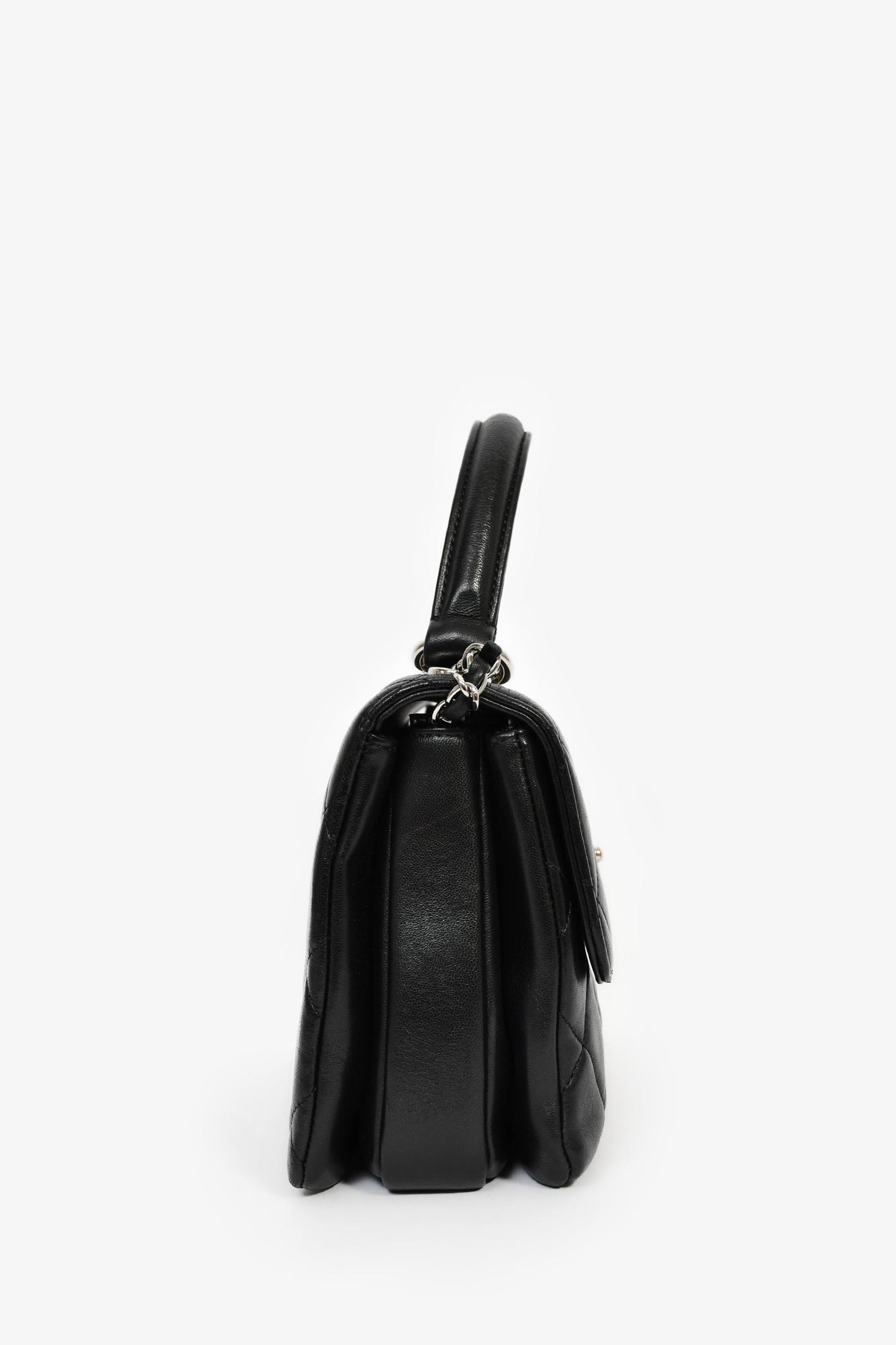 Chanel™ 2017 Black Lambskin Leather Trendy Top Handle Bag