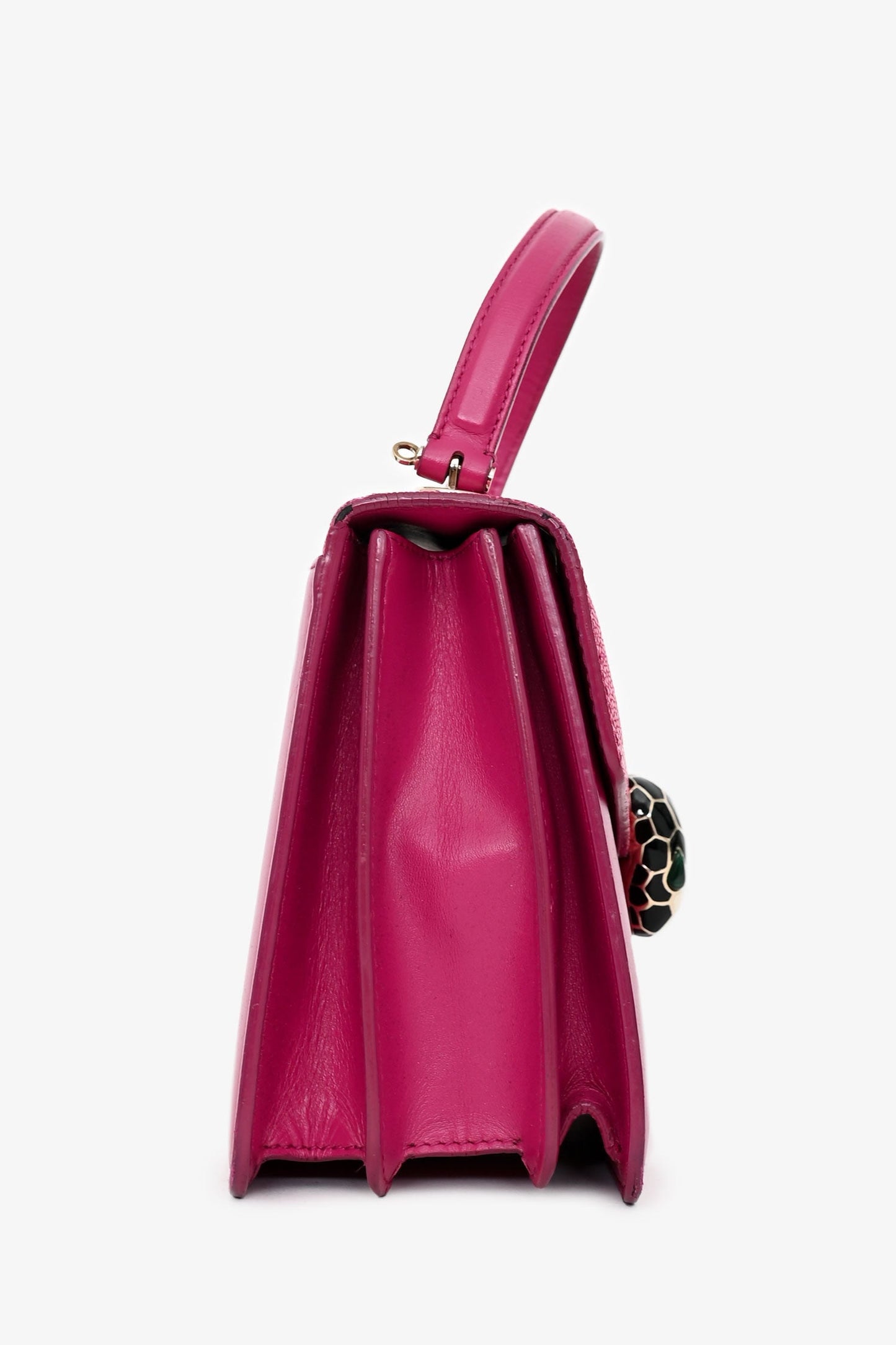 Bvlgari Pink Stingray/Leather Serpenti Forever Top Handle Bag with Strap