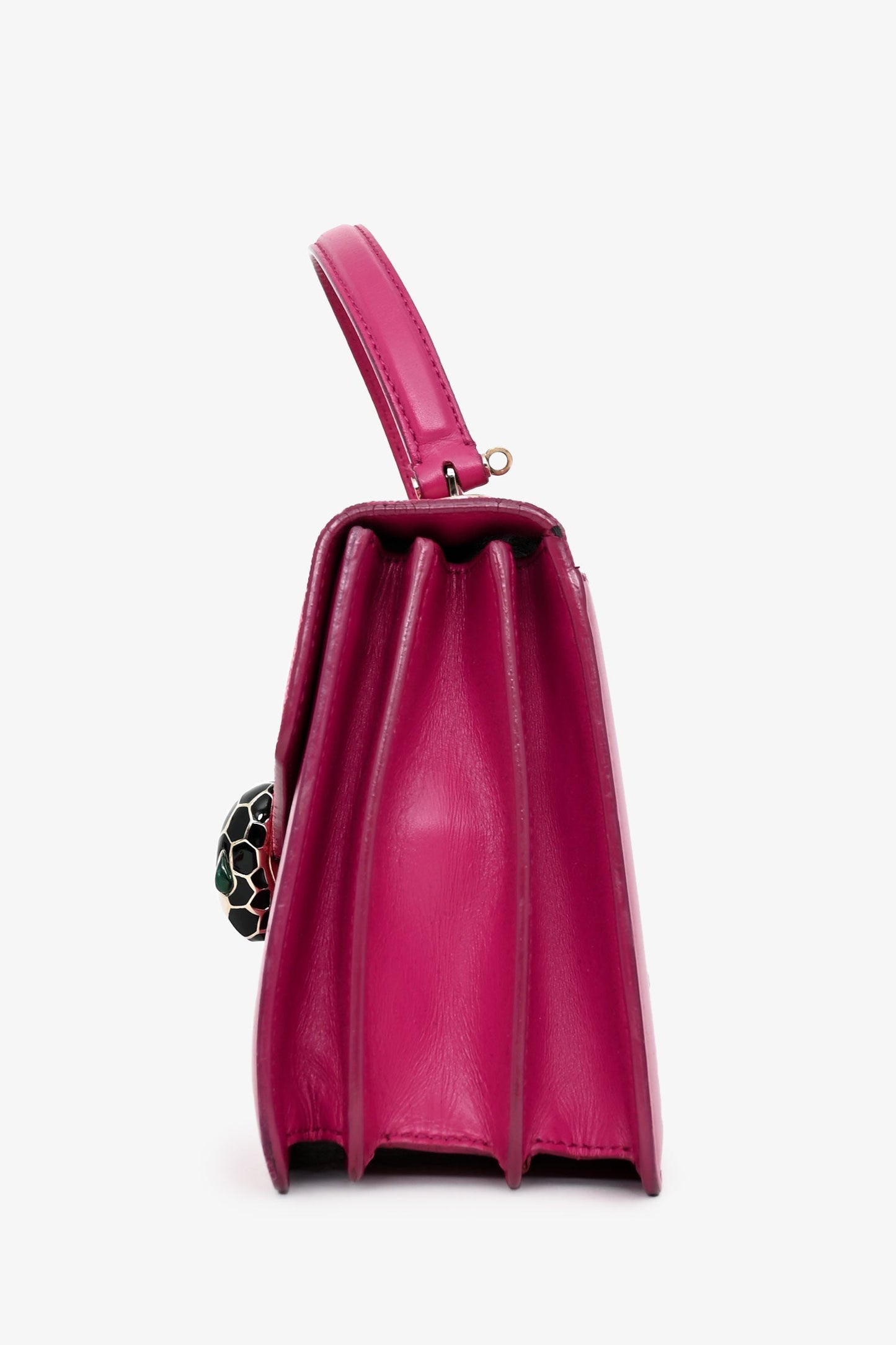 Bvlgari Pink Stingray/Leather Serpenti Forever Top Handle Bag with Strap