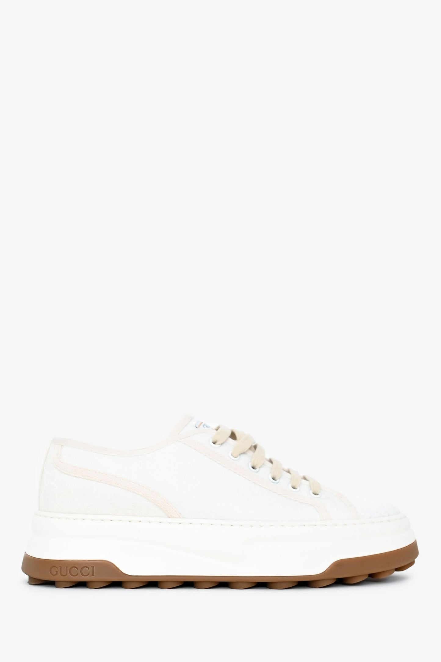 Gucci White Tennis Trek Low Top Sneaker Size 8 Men