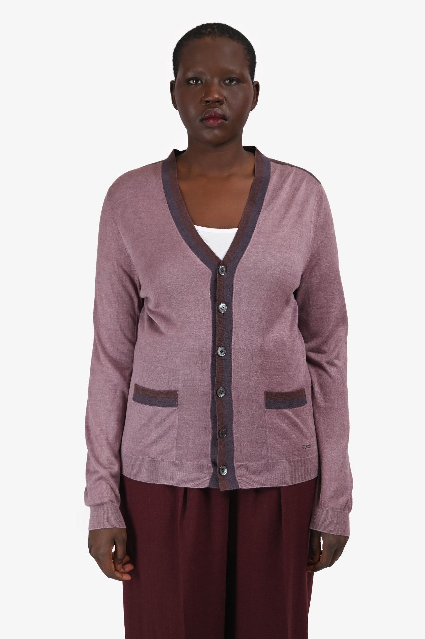 Gucci   Purple Silk Cardigan Size M