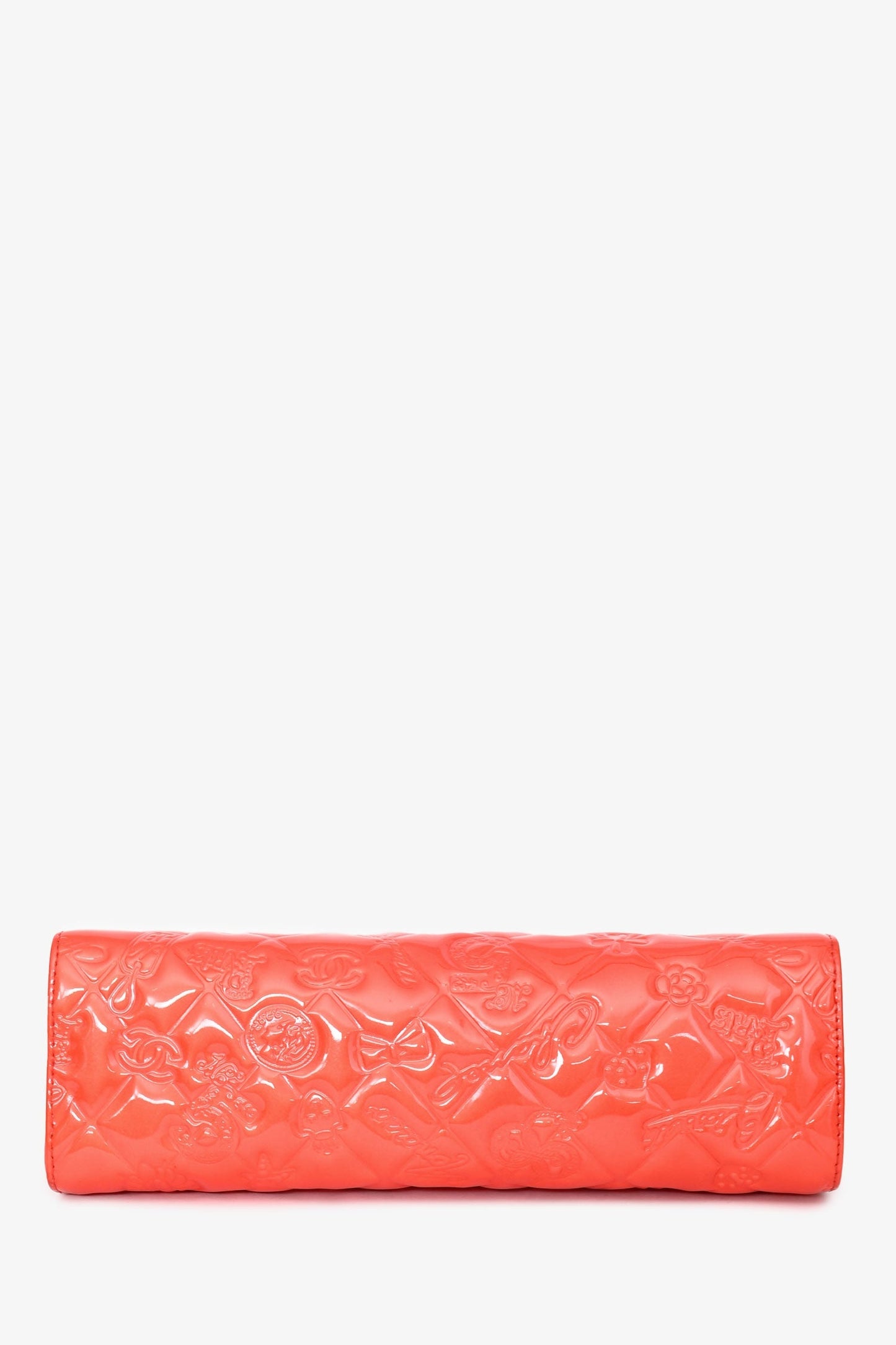 Chanel™ 2006-2008 Orange Patent Lucky Symbols Pochette