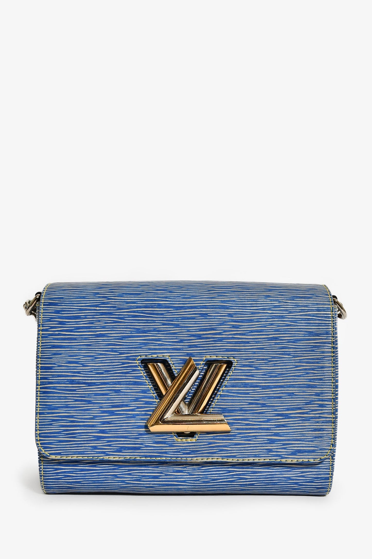 Louis Vuitton 2015 Blue Denim Epi Leather 'Twist' MM Shoulder Bag