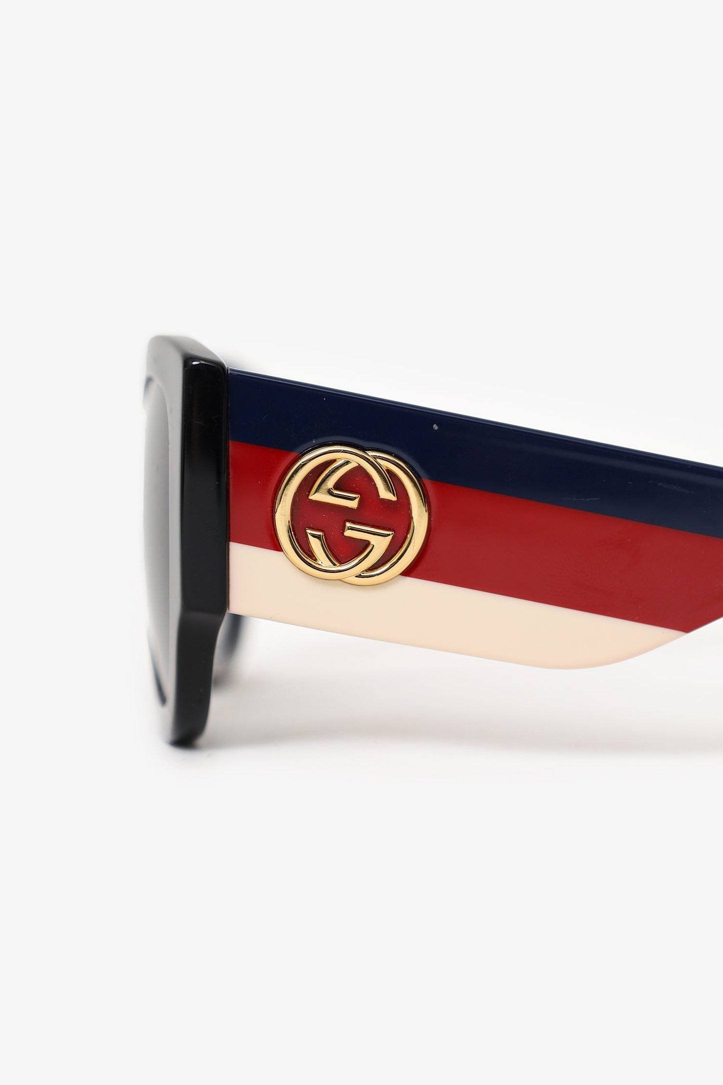 Gucci Black Stripe Side 'GG' Sunglasses