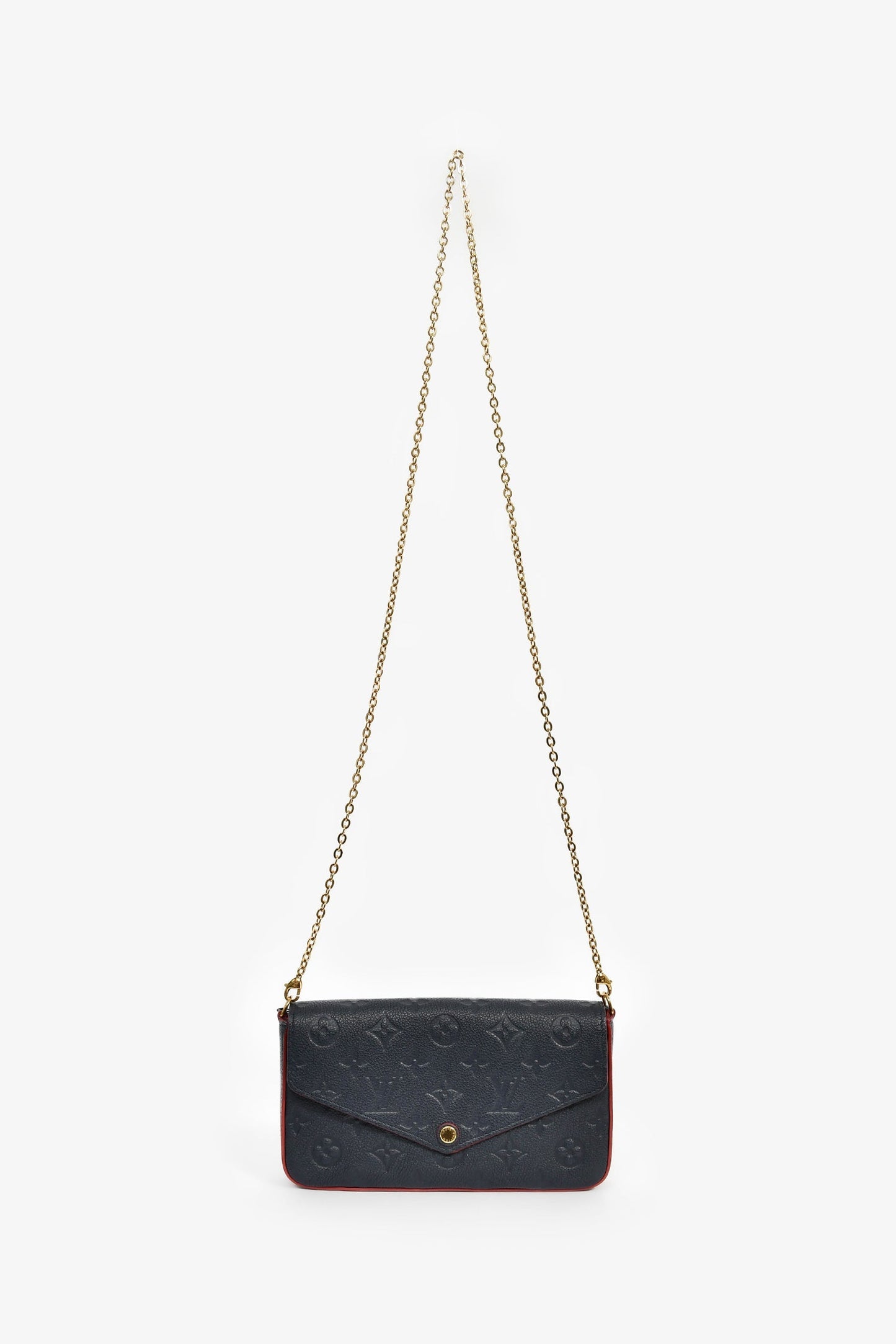 Louis Vuitton 2017 Navy/Red Leather Empriente Felicie Crossbody Bag