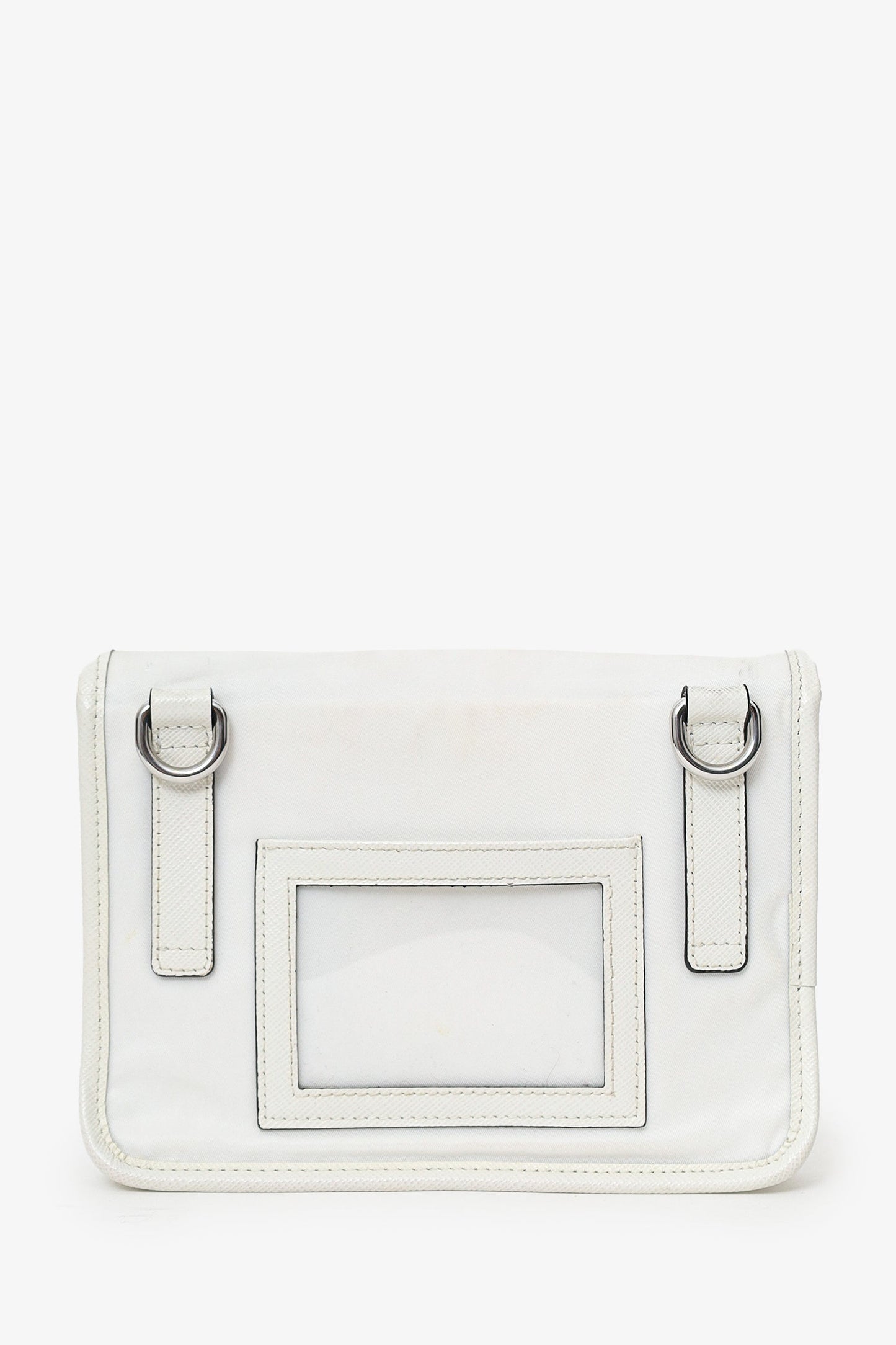 Prada White Re-Nylon/Saffiano Leather Smartphone Crossbody Bag