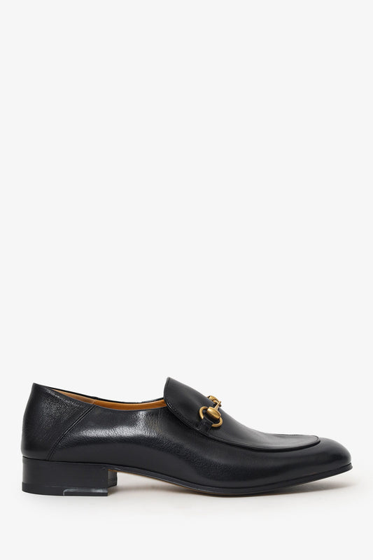 Gucci Black Leather Horsebit Jordaan Loafer Size 10.5 Mens