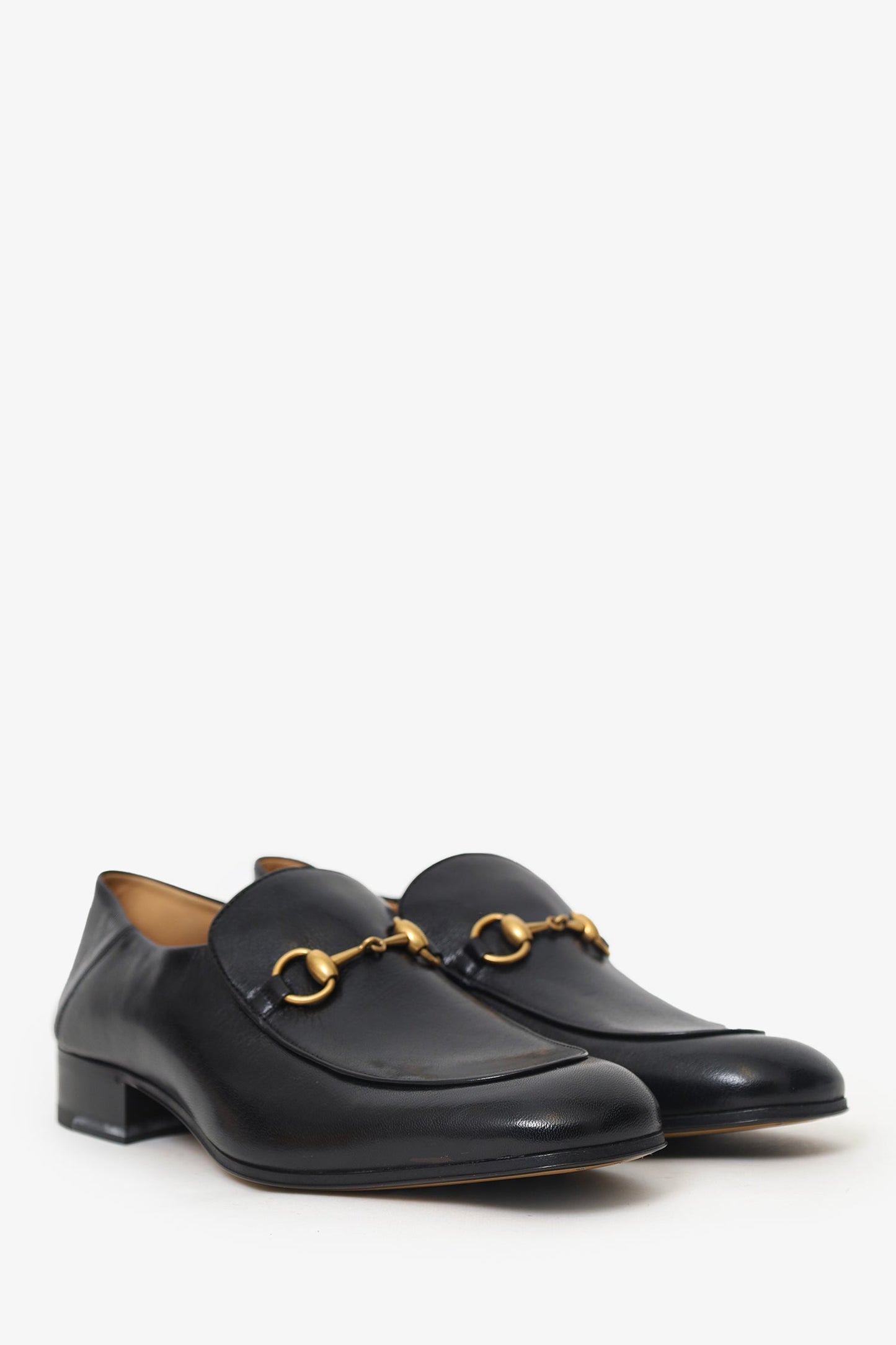 Gucci Black Leather Horsebit Jordaan Loafer Size 10.5 Mens