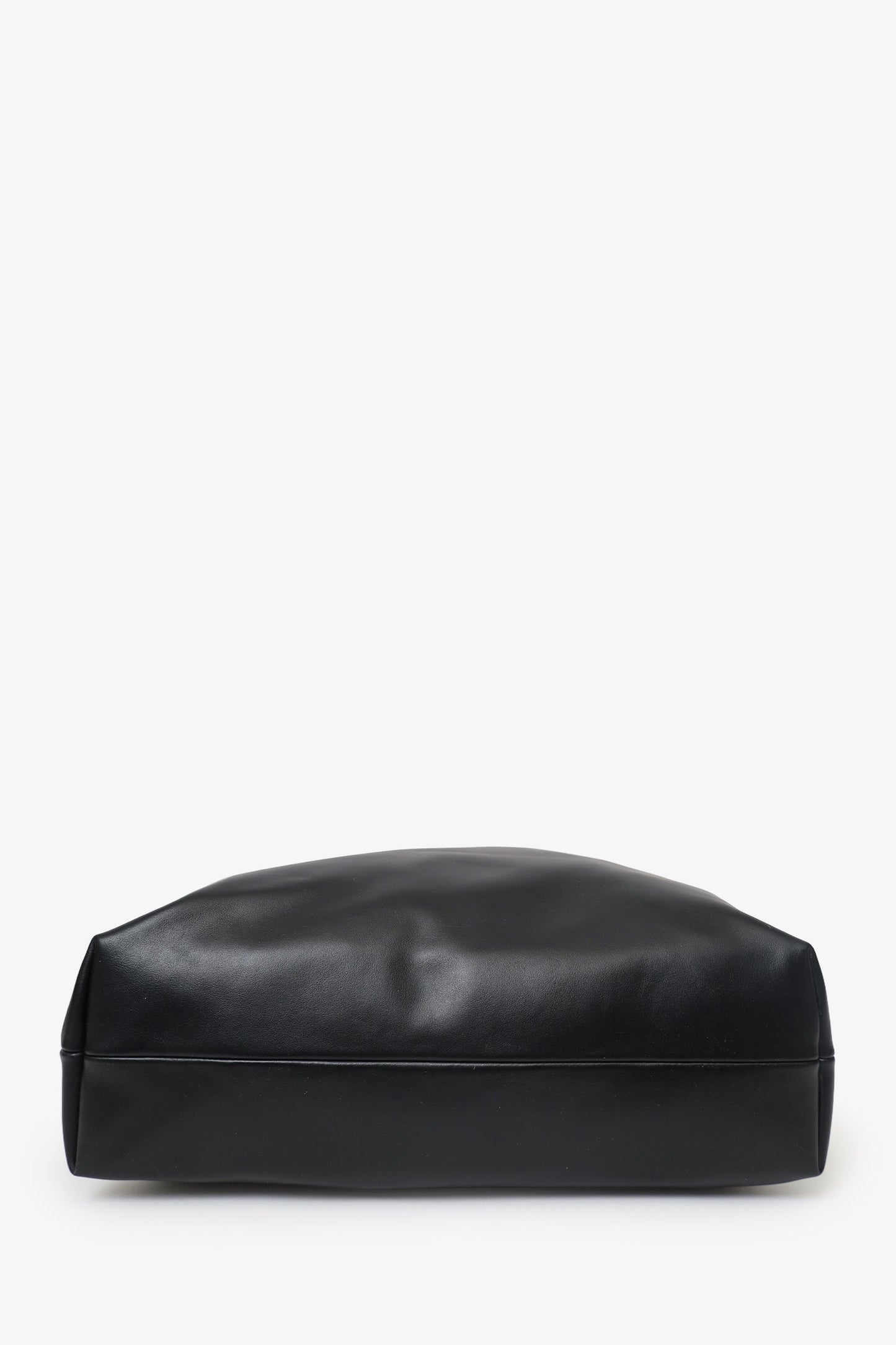 Miu Miu Black Leather Embossed-Logo Tote Bag