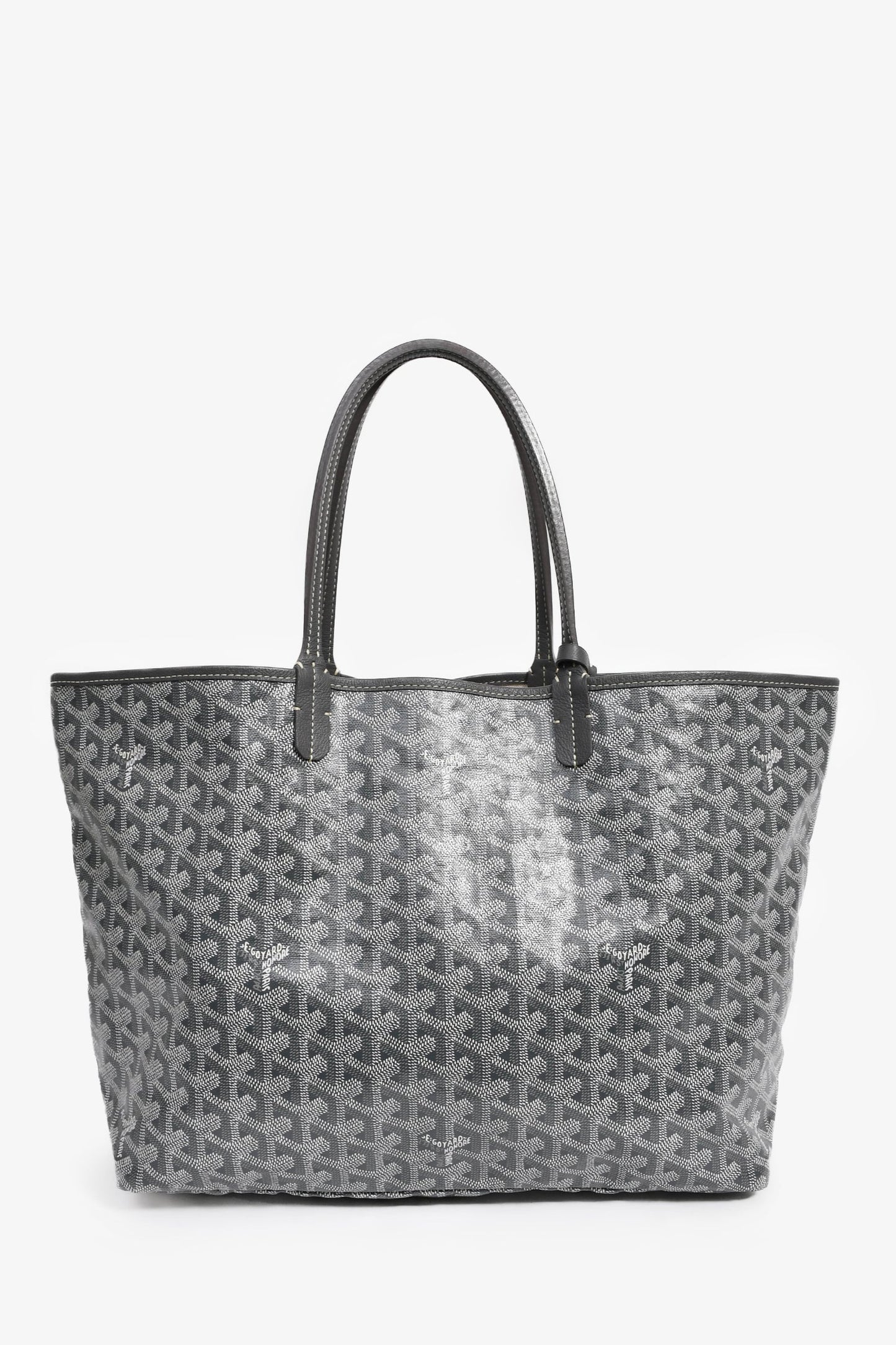 Goyard 2014 Grey Goyardine St. Louis PM Tote with Pouch