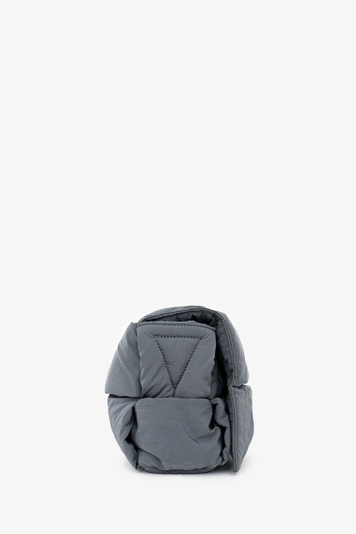 Bottega Veneta Grey Padded Intreccio-Woven Nylon Crossbody Bag