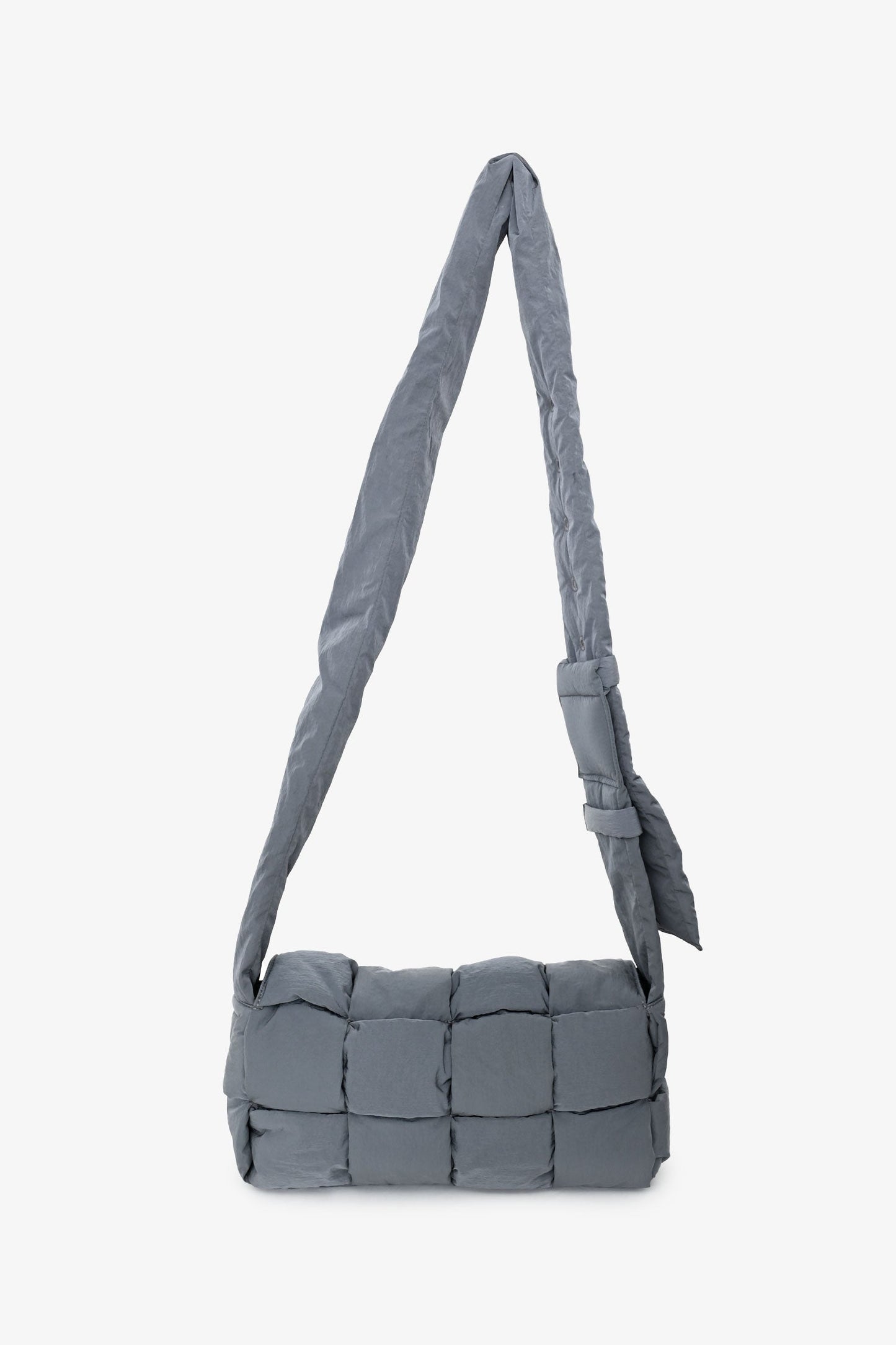 Bottega Veneta Grey Padded Intreccio-Woven Nylon Crossbody Bag