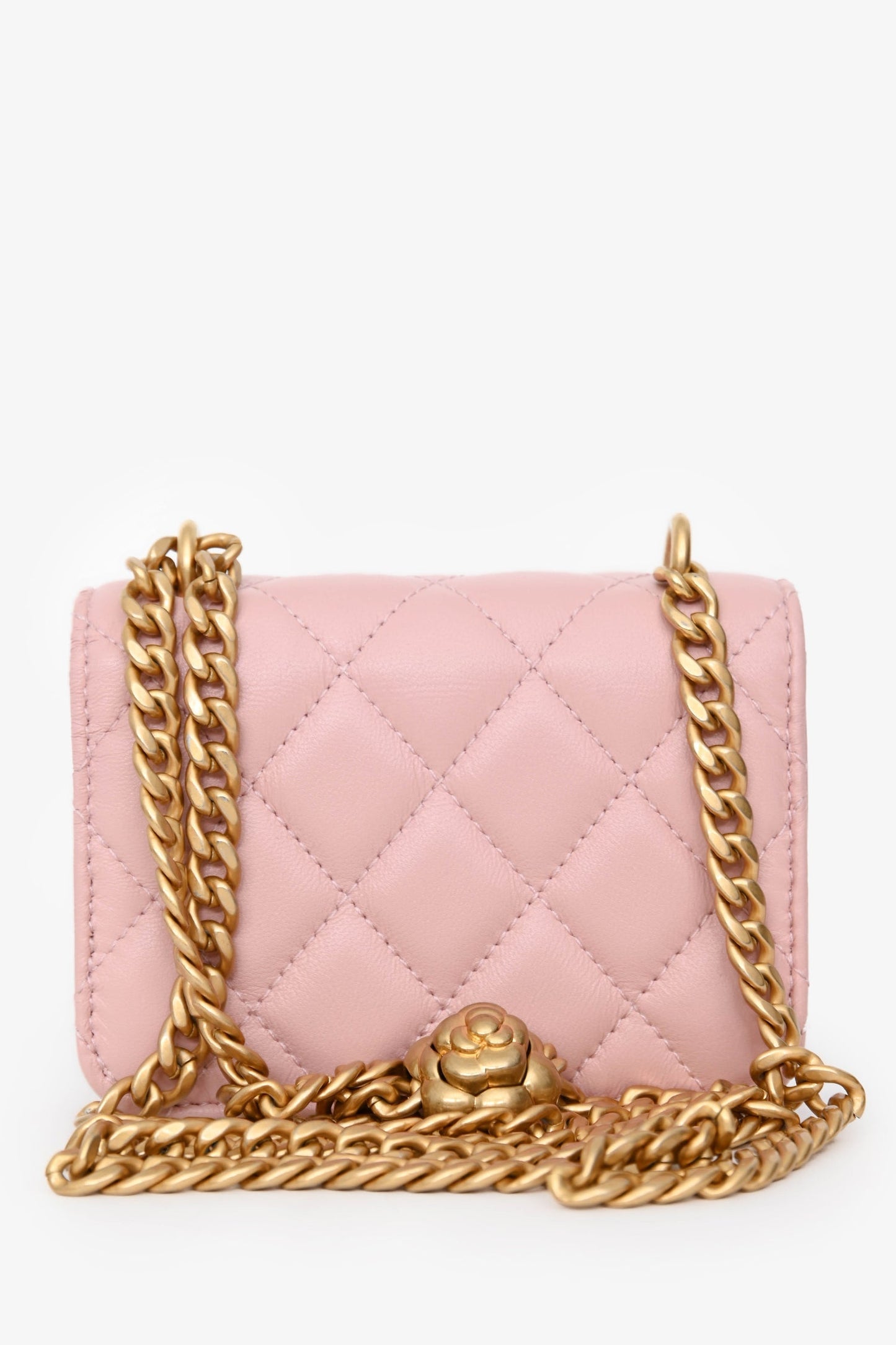 Chanel™ 2022+ Pink Leather Mini Classic Clutch Crossbody Bag