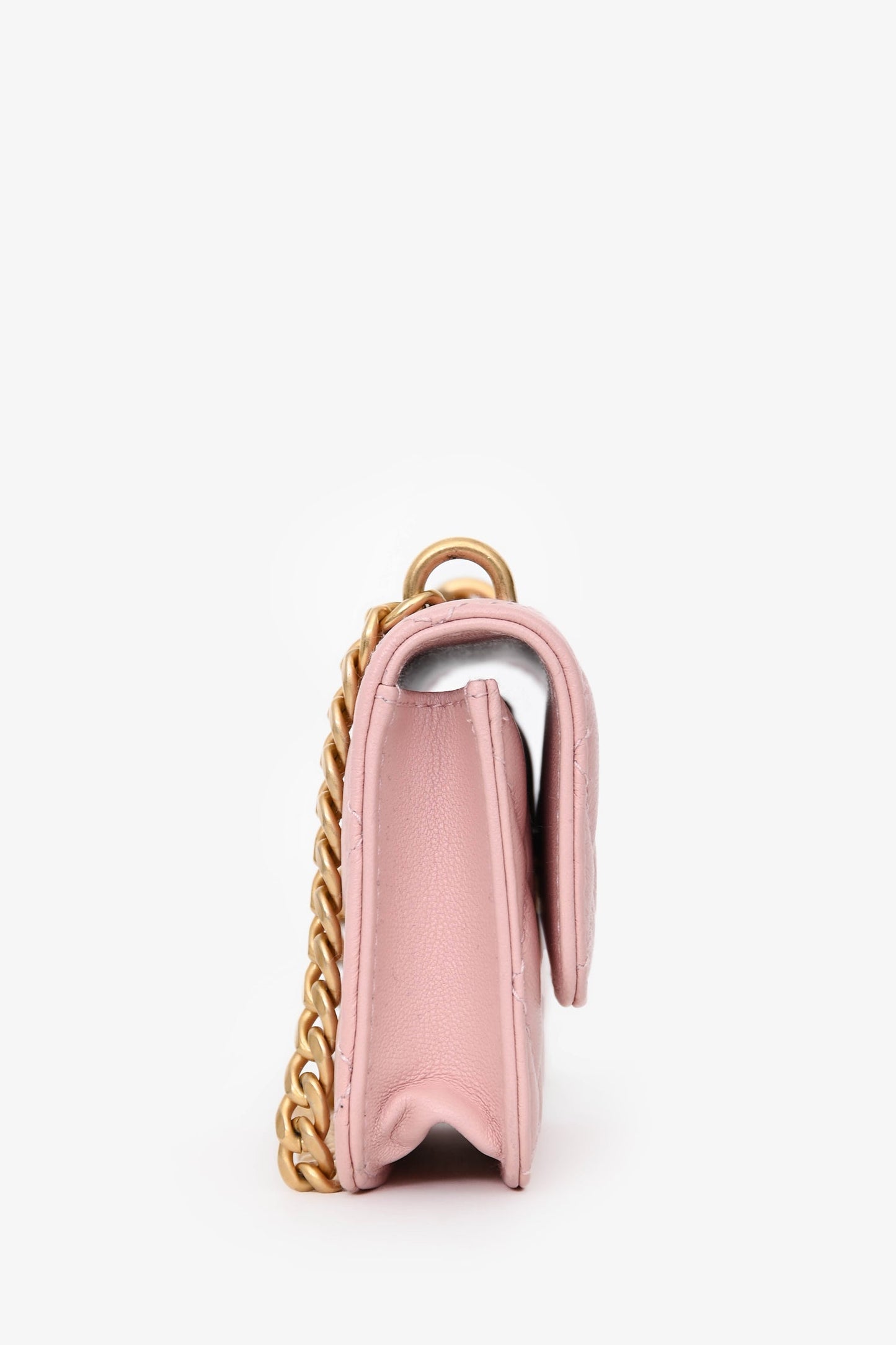 Chanel™ 2022+ Pink Leather Mini Classic Clutch Crossbody Bag