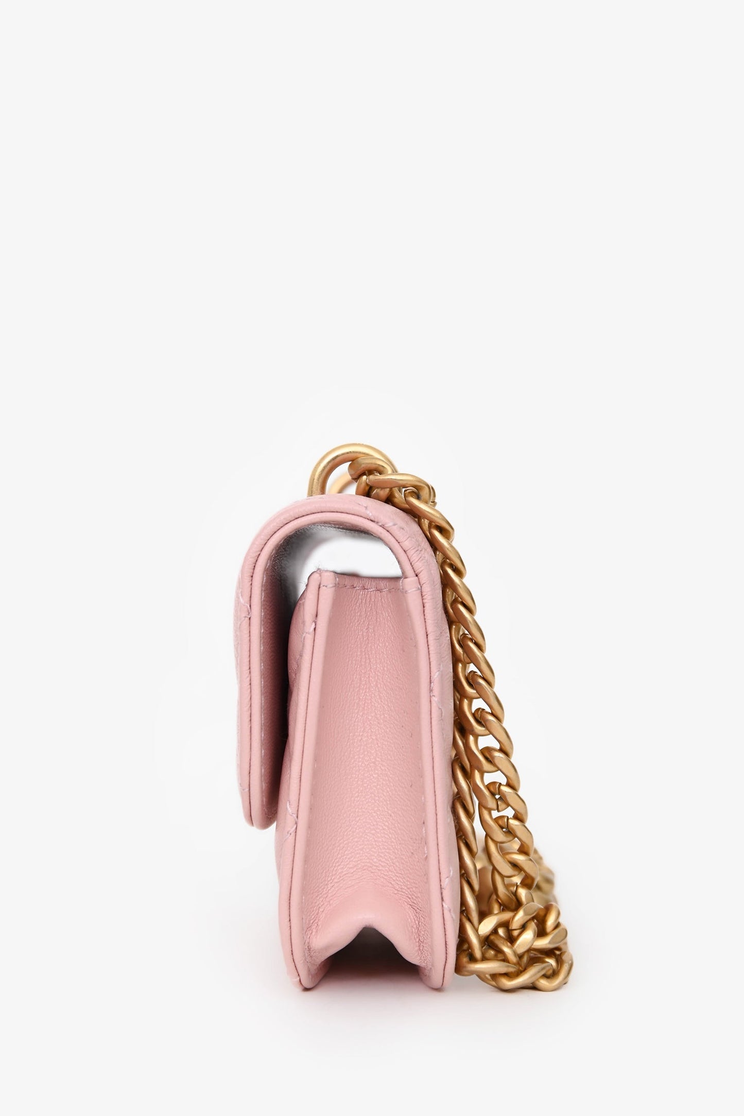 Chanel™ 2022+ Pink Leather Mini Classic Clutch Crossbody Bag
