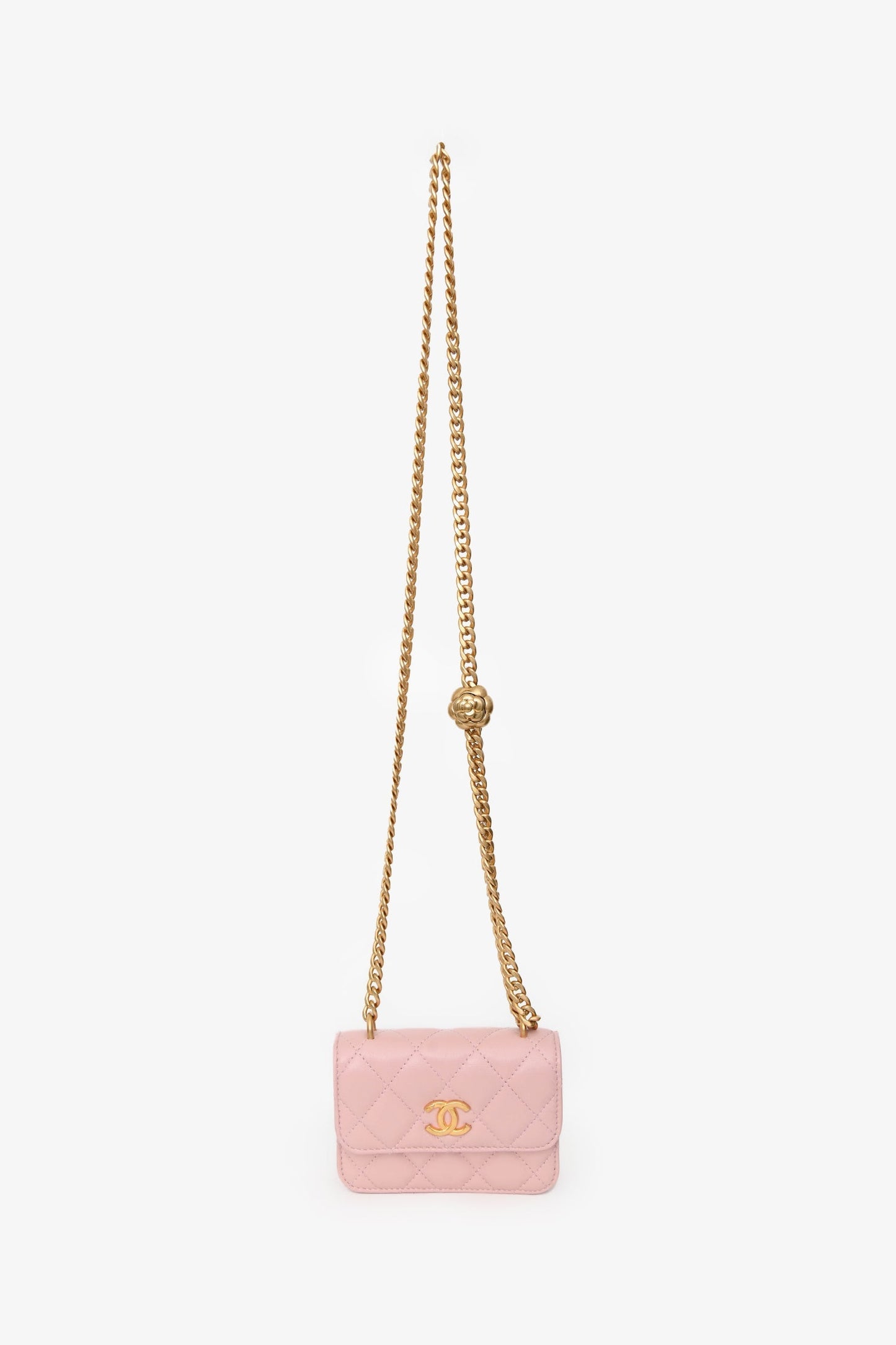 Chanel™ 2022+ Pink Leather Mini Classic Clutch Crossbody Bag