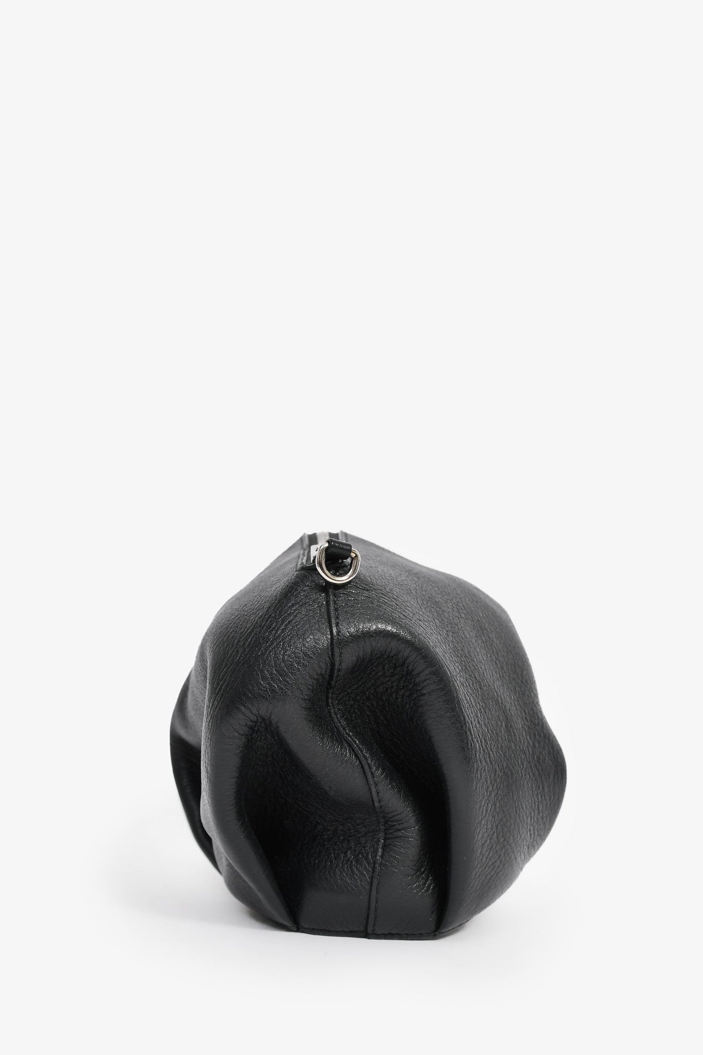 Loewe Black Leather Elephant Bag with Strap