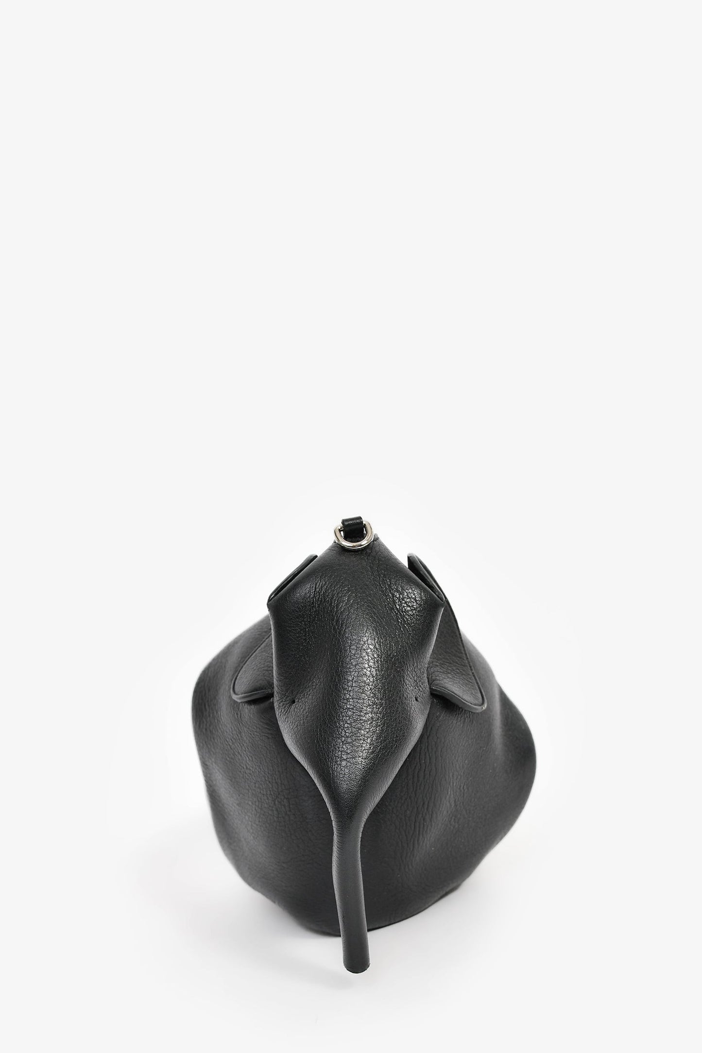 Loewe Black Leather Elephant Bag with Strap