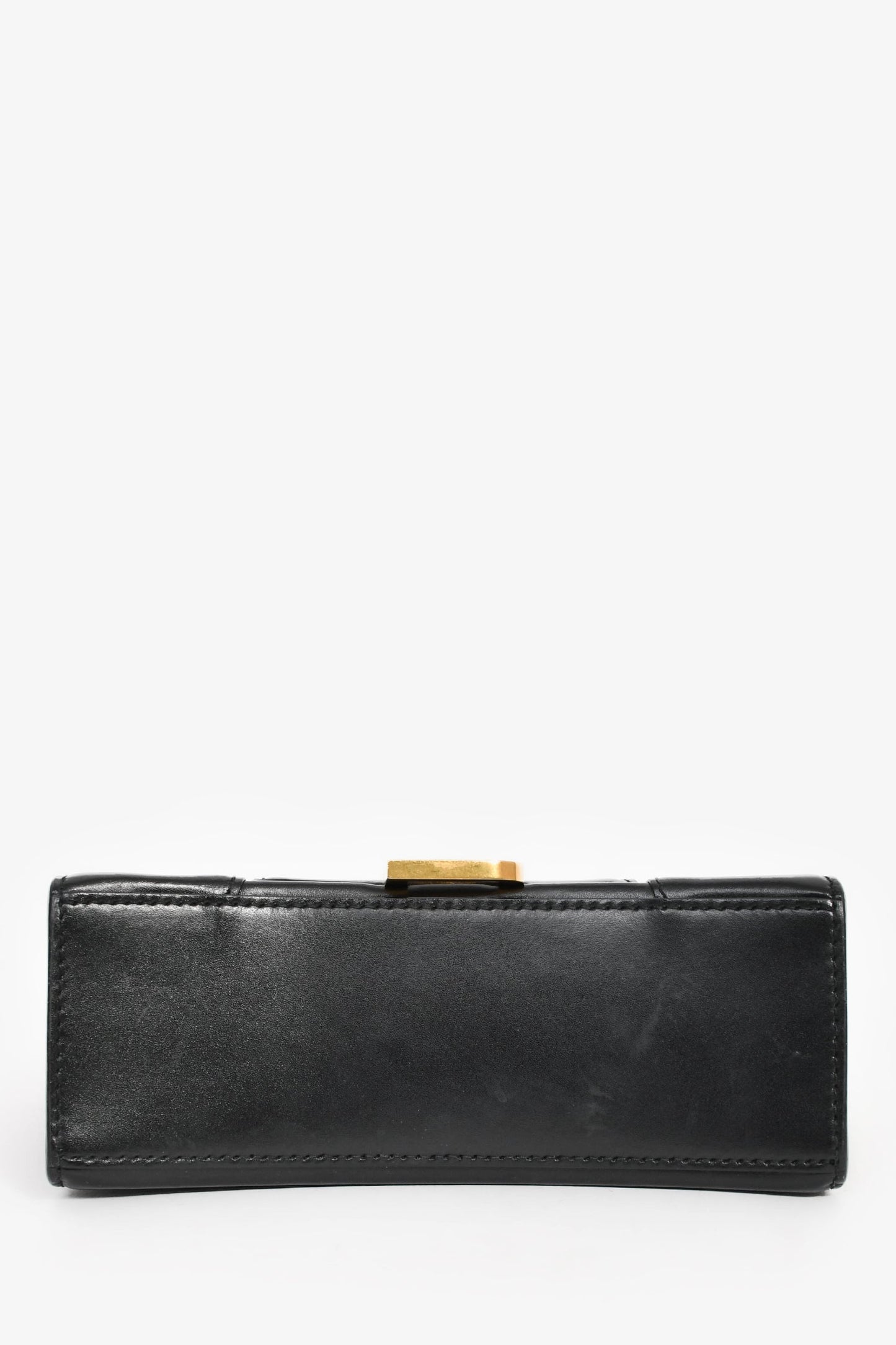Balenciaga Black Leather Small Hourglass Bag with Strap