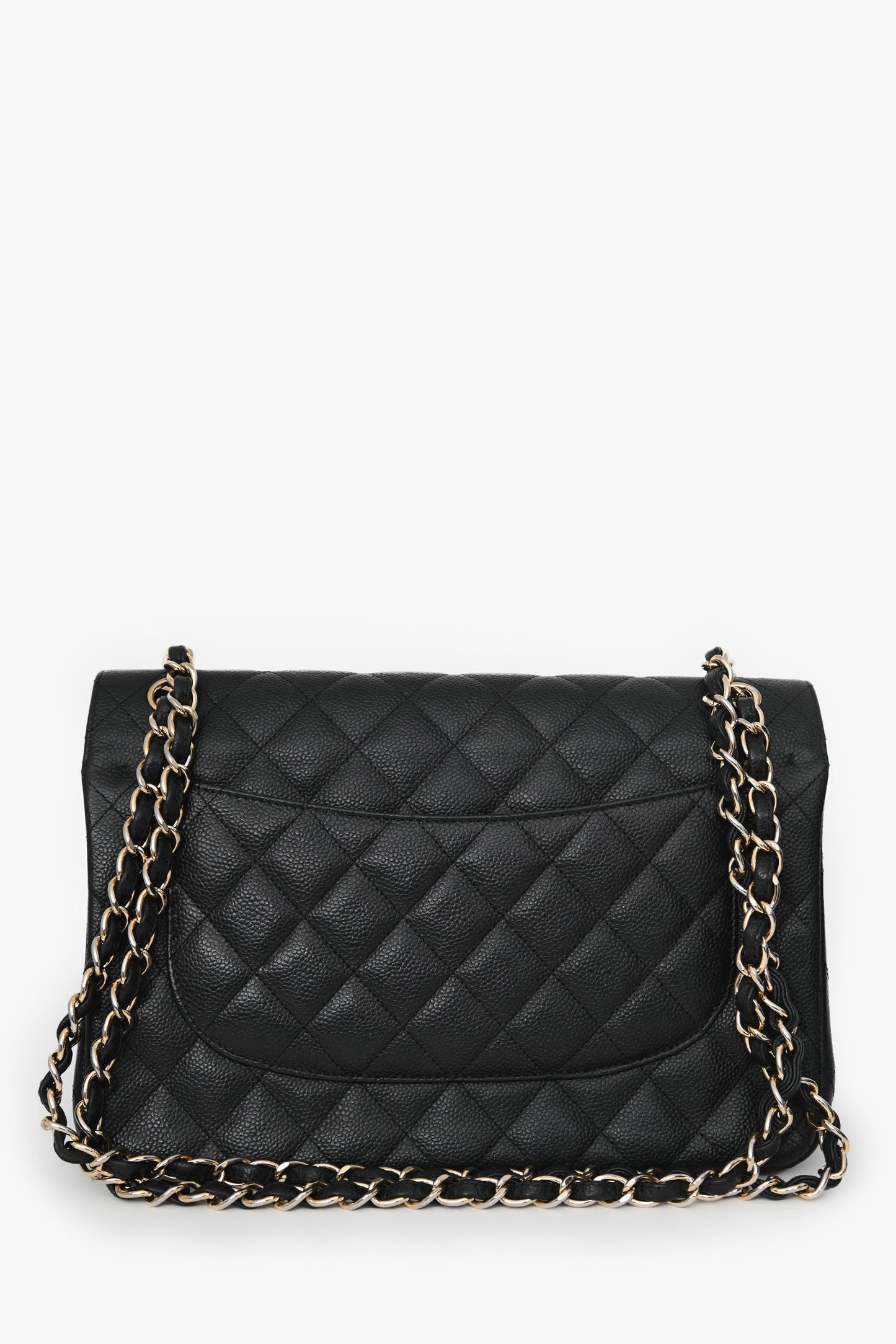 Chanel™ 2012-13 Black Caviar Leather Jumbo Double Flap Shoulder Bag