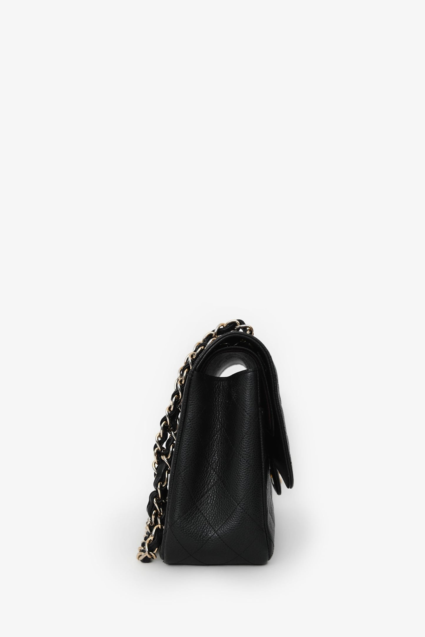 Chanel™ 2012-13 Black Caviar Leather Jumbo Double Flap Shoulder Bag