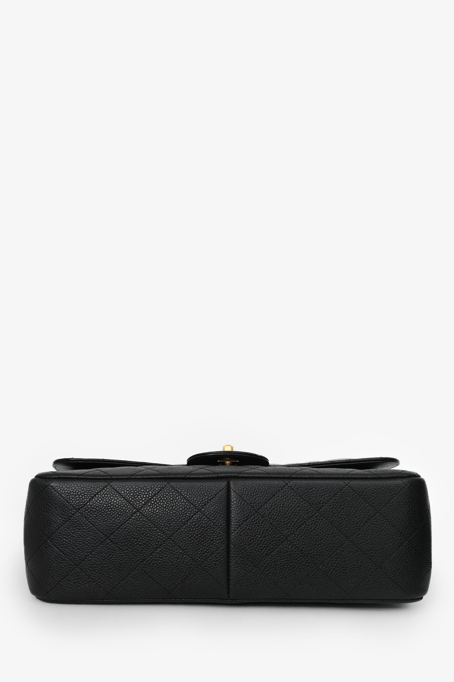 Chanel™ 2012-13 Black Caviar Leather Jumbo Double Flap Shoulder Bag