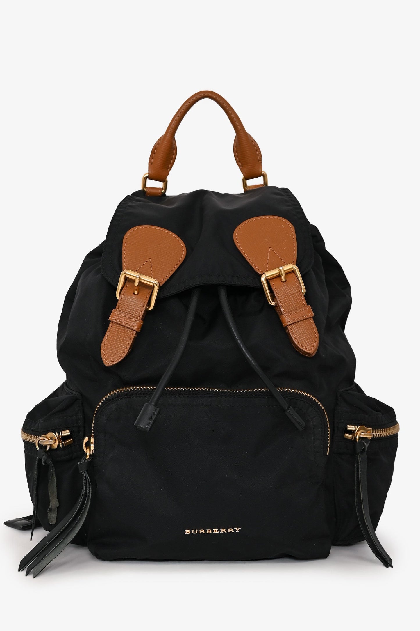 Burberry Nylon Black/Brown Leather Technical Backpack