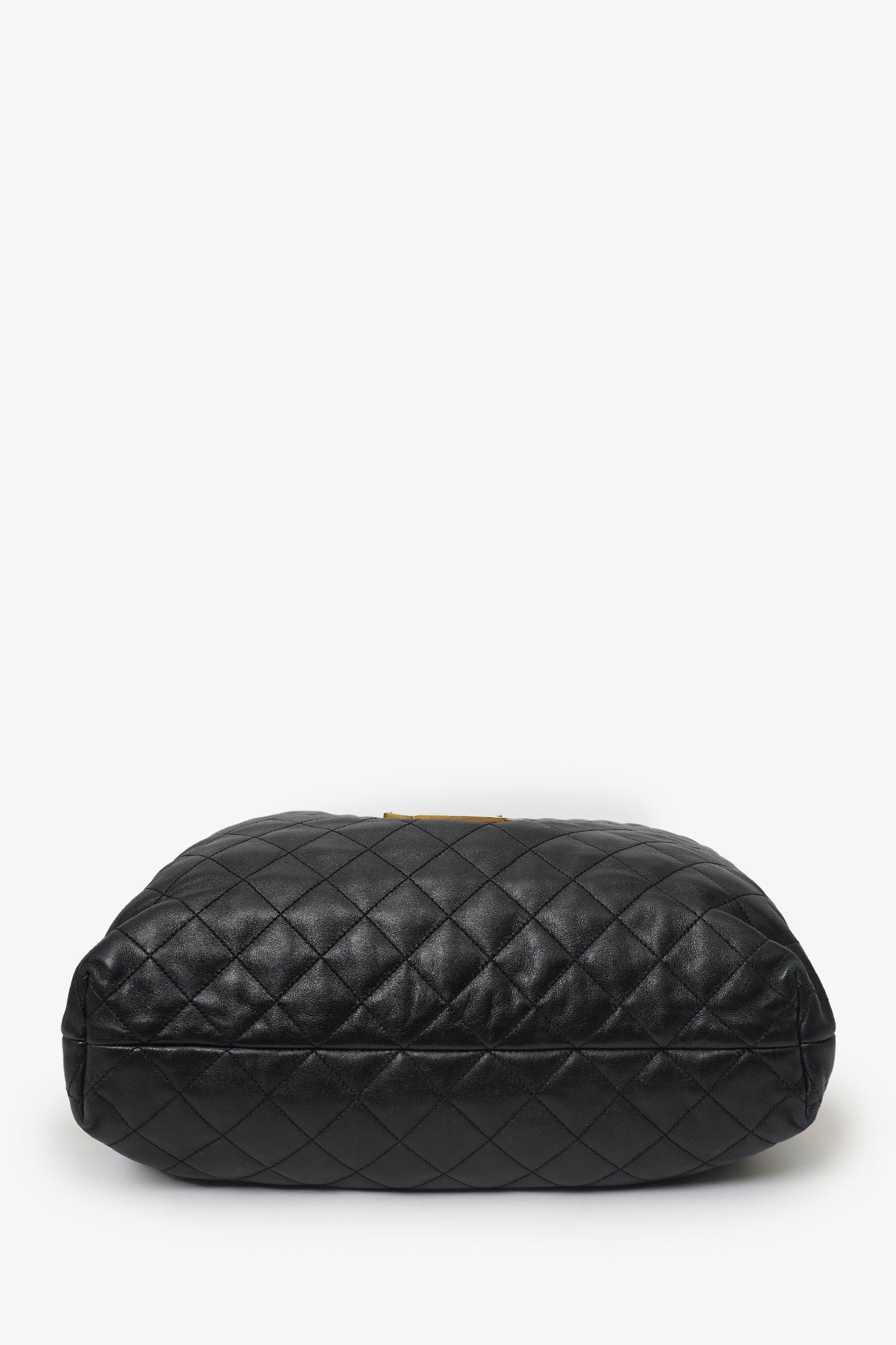Saint Laurent Black Leather Quilted 'ICARE' Oversized Bag with Pouch