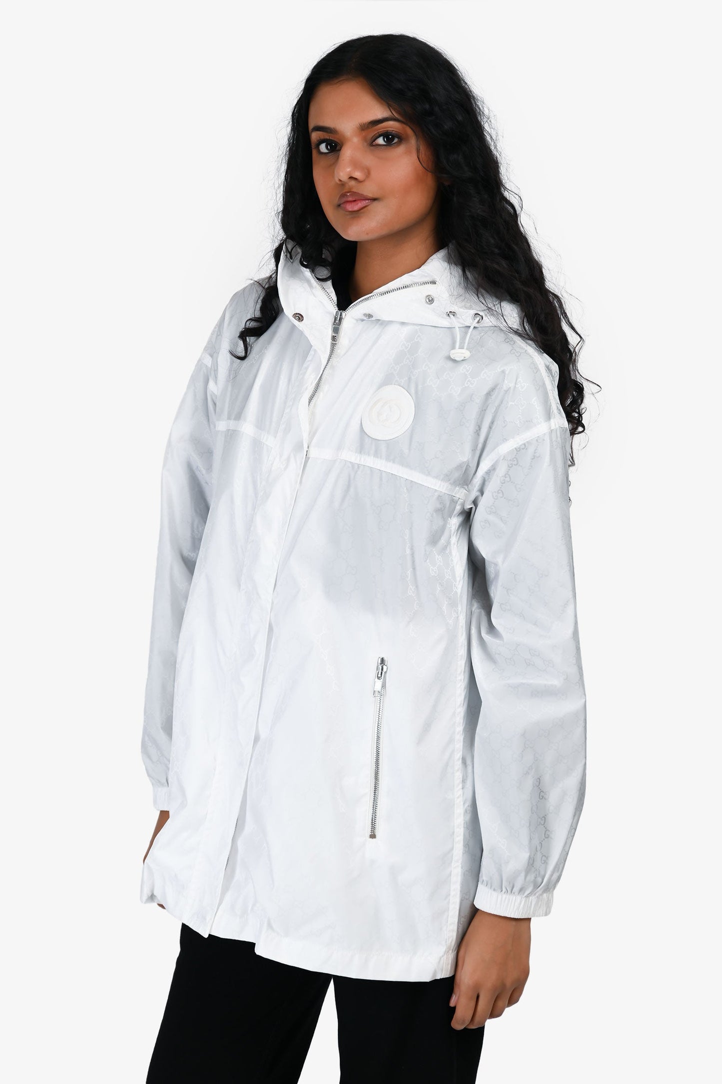 Gucci White GG Monogram Windbreaker Size 36