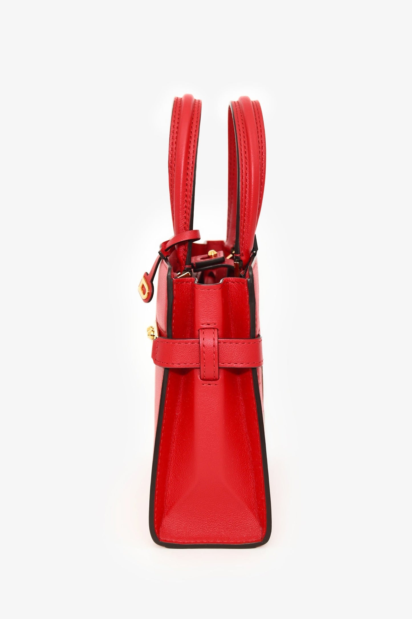 Delvaux Red Leather Tempete Crush PM Top Handle