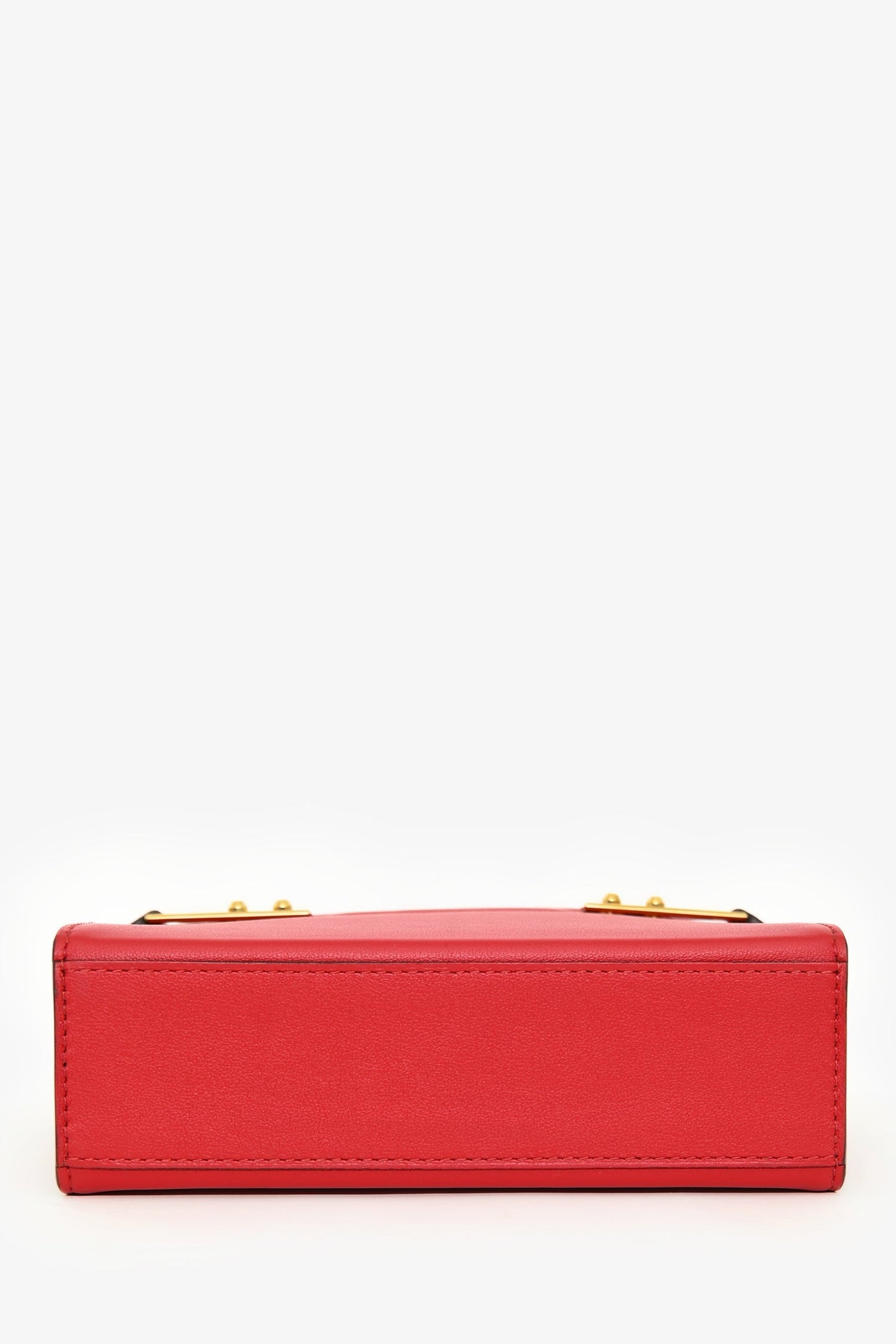 Delvaux Red Leather Tempete Crush PM Top Handle