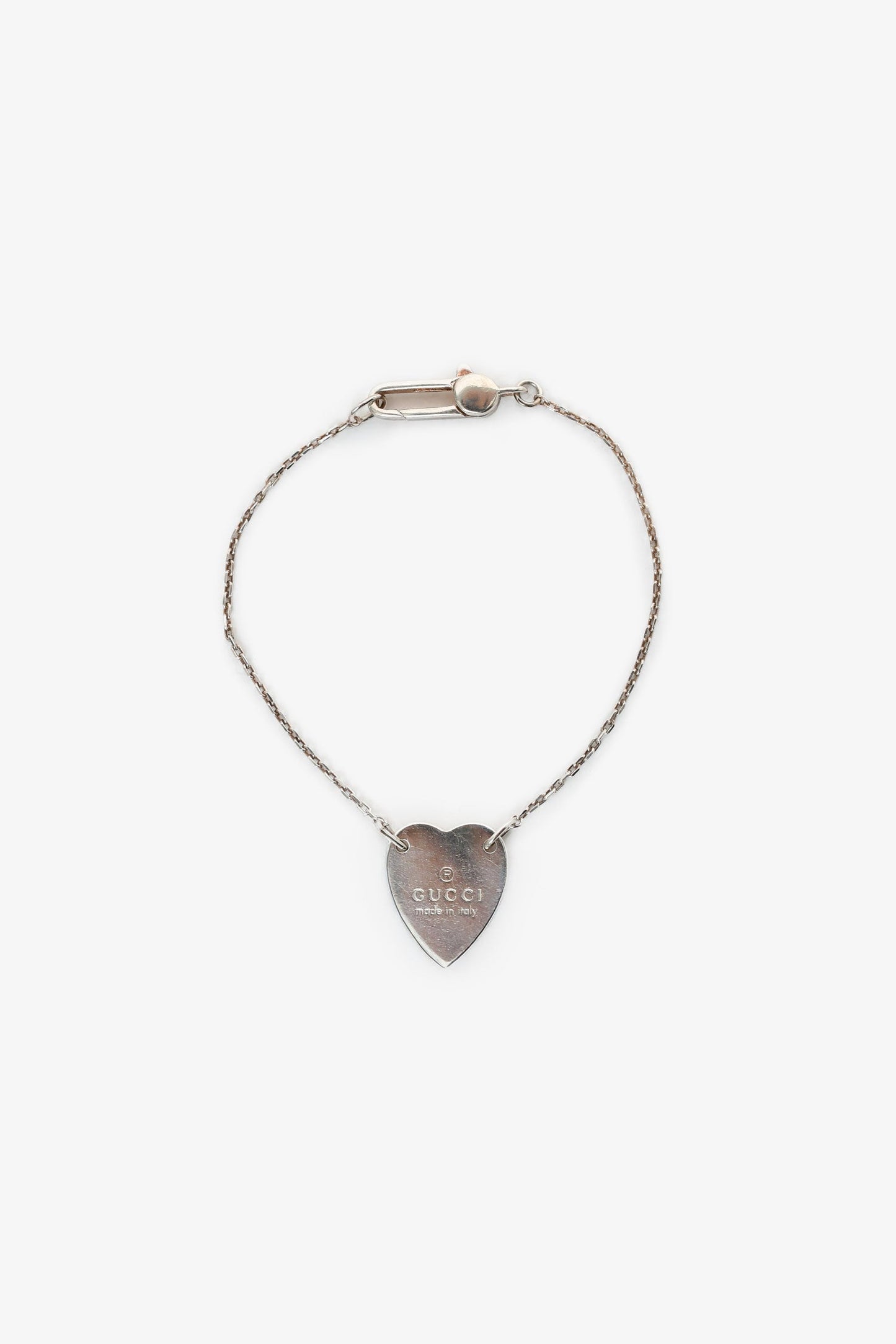 Gucci Silver Toned Heart Bracelet