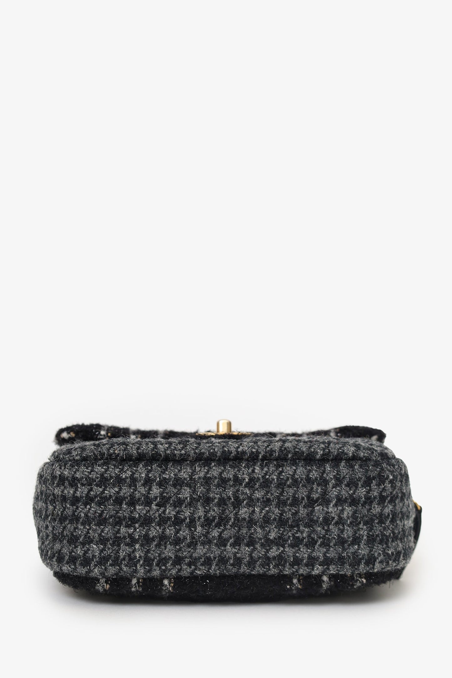 Chanel™ 2022 Black/Grey Wool Tweed CC Square Flap Bag
