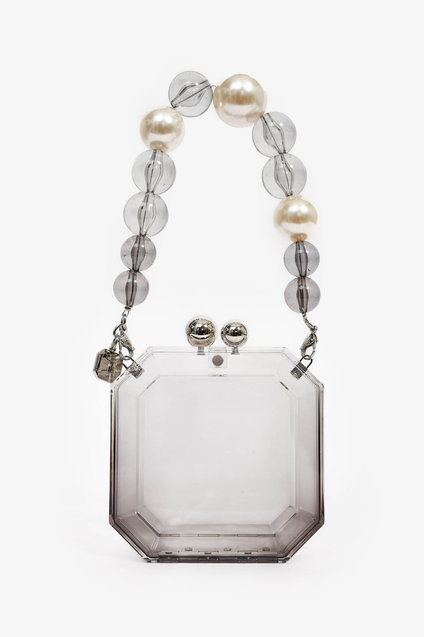 Theyknow Grey Acrylic Faux Pearl Mini Top Handle