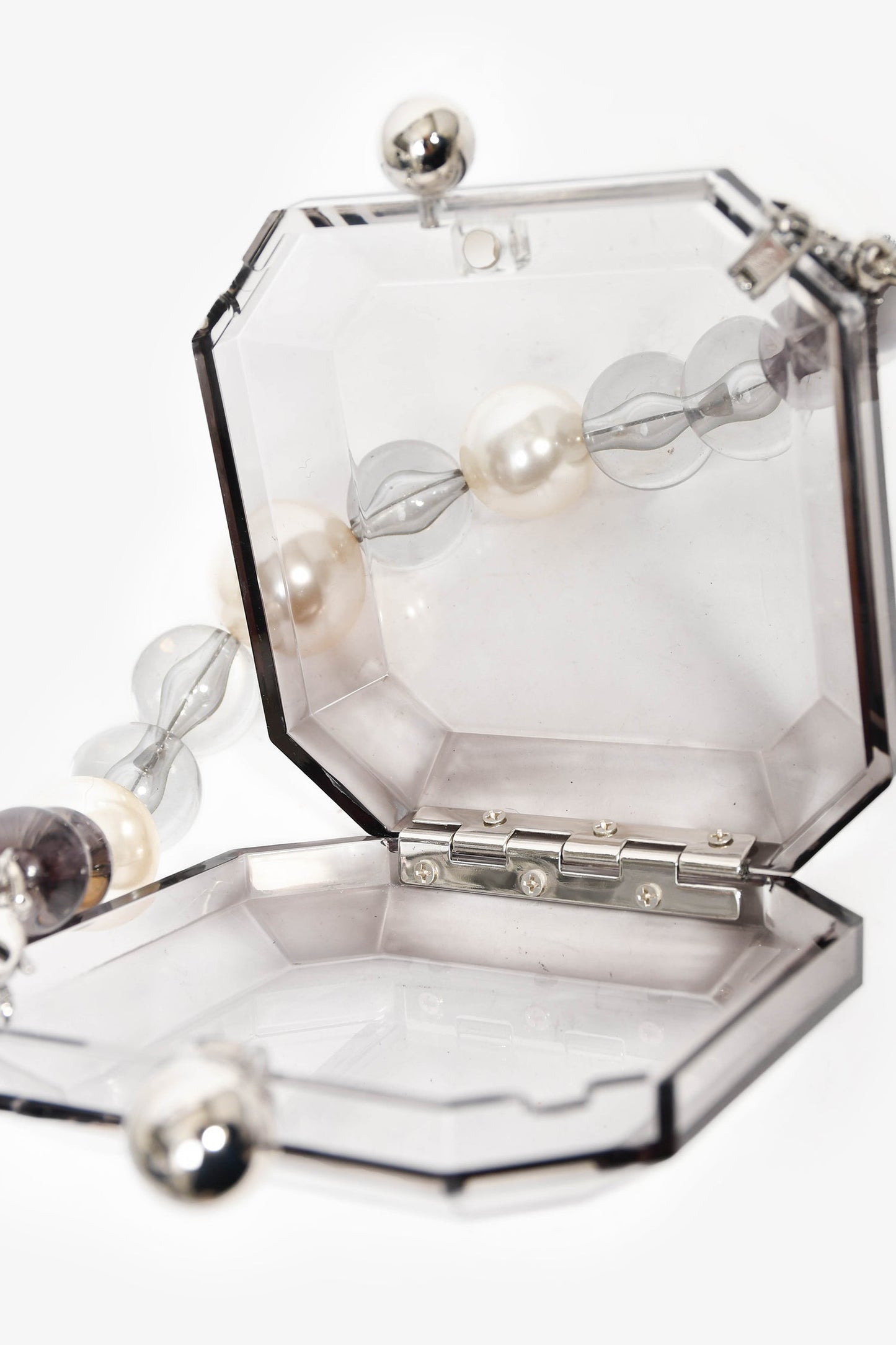 Theyknow Grey Acrylic Faux Pearl Mini Top Handle