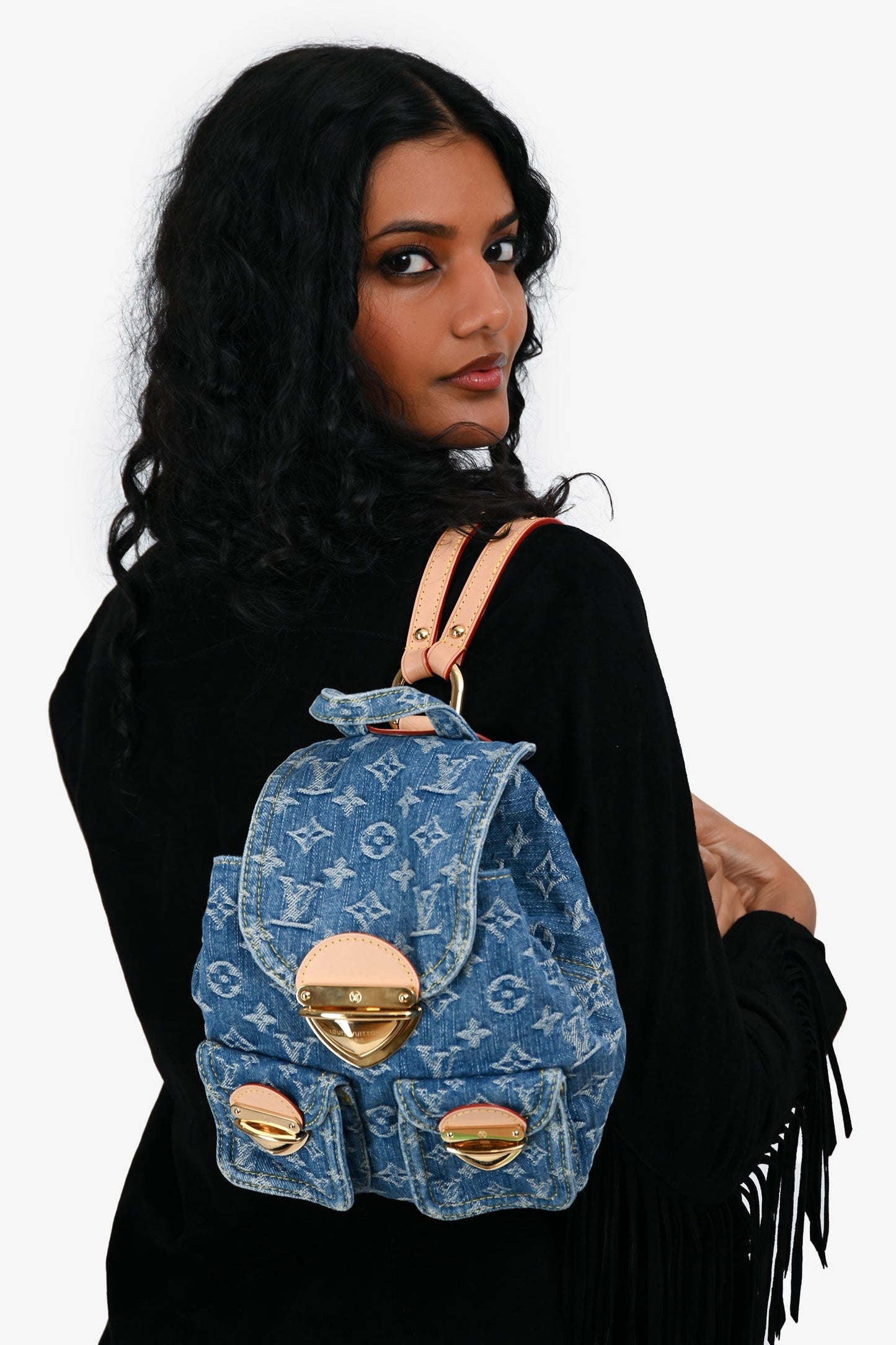 Louis Vuitton Blue Denim Monogram Mini Venice Backpack