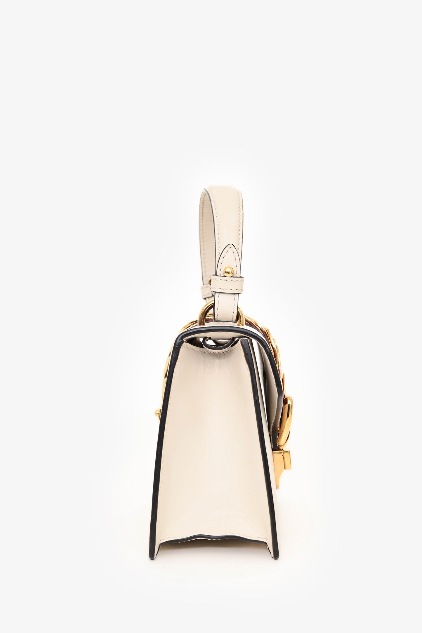 Gucci White Leather Mini Sylvie Top Handle with 2 Straps
