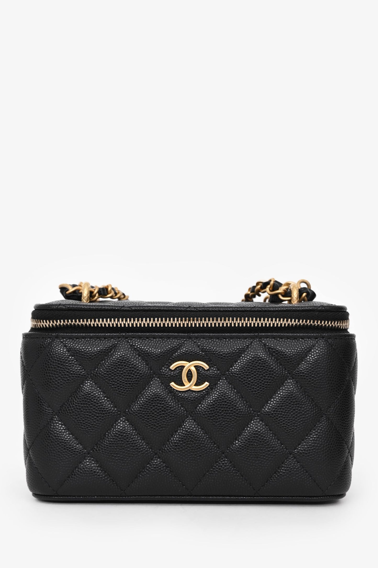 Chanel™ Black Caviar Leather Vanity Crossbody with AirPod case