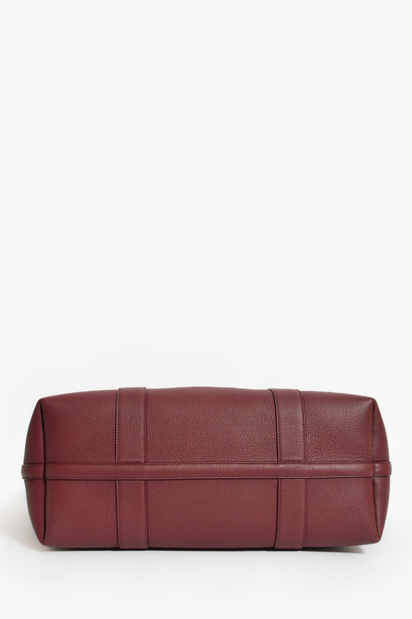 Loro Piana Burgundy Grained Leather 'Ghiera Shopper' Large Tote with Pouch