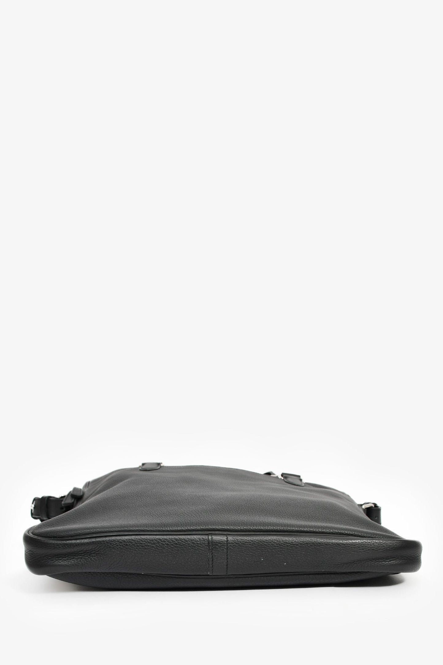 Hermes 2014 Black Evergrain Leather 'Hebdo' Messenger Bag