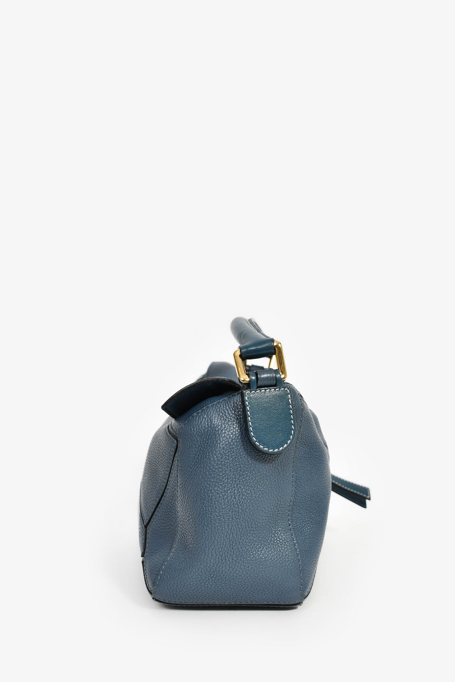 Loewe 2017 Blue Leather Small Puzzle Bag with Strap