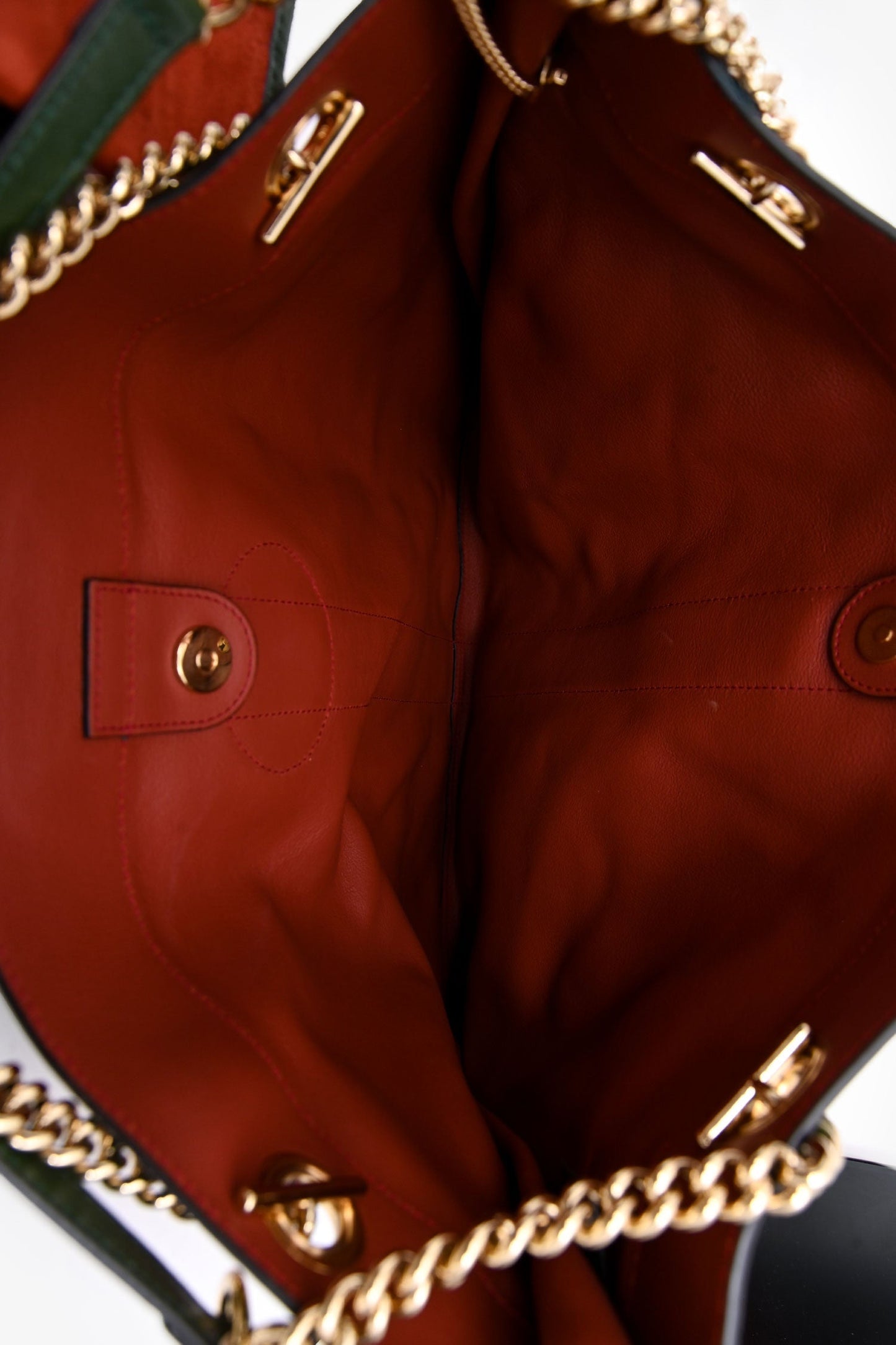 Gucci Red/Green Suede/Leather Rajah Tote Bag