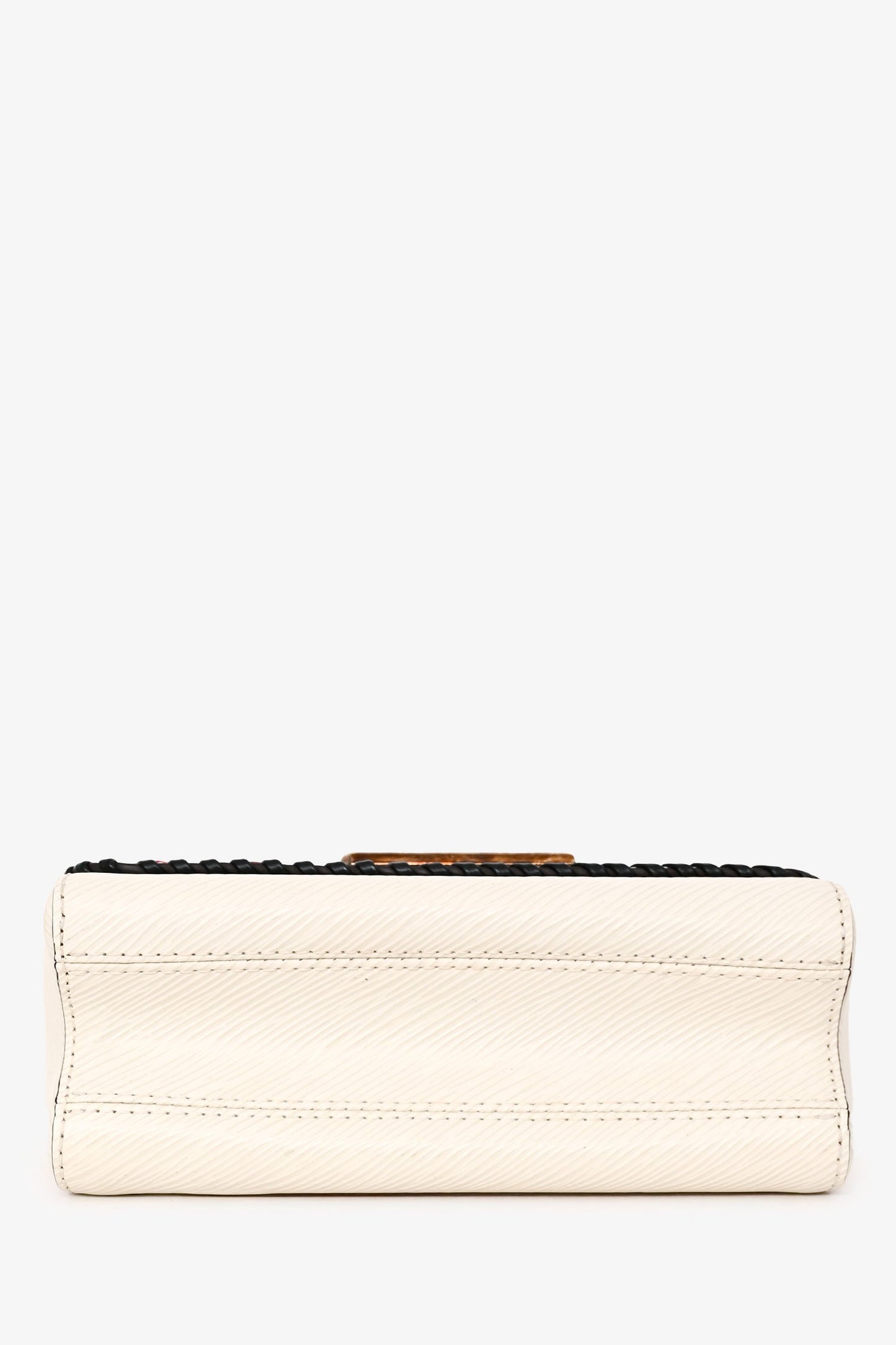 Louis Vuitton 2016 White Epi Leather Stitch Detail Twist Crossbody
