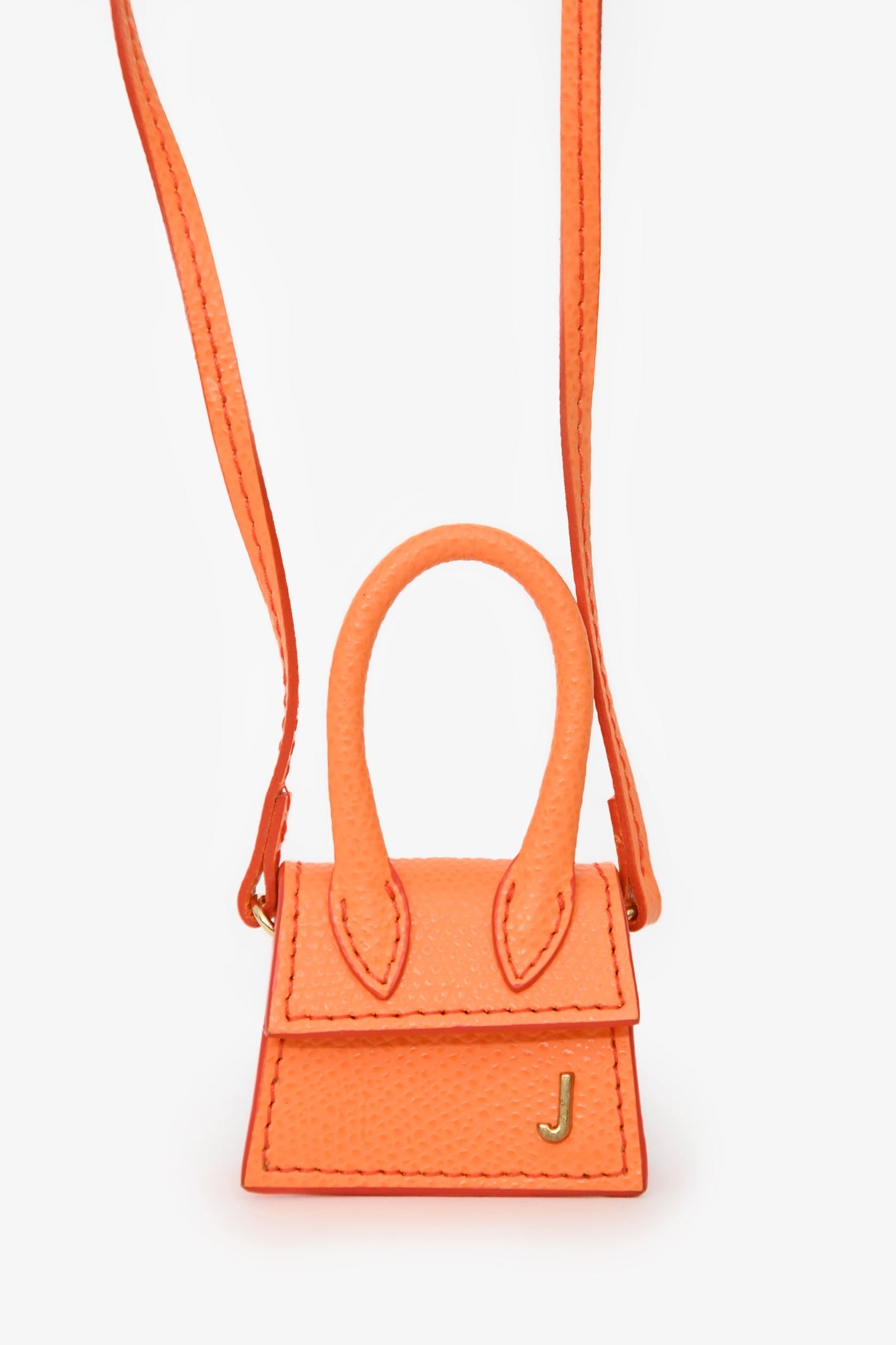 Jacquemus Orange Leather Micro Le Petit Chiquito Bag