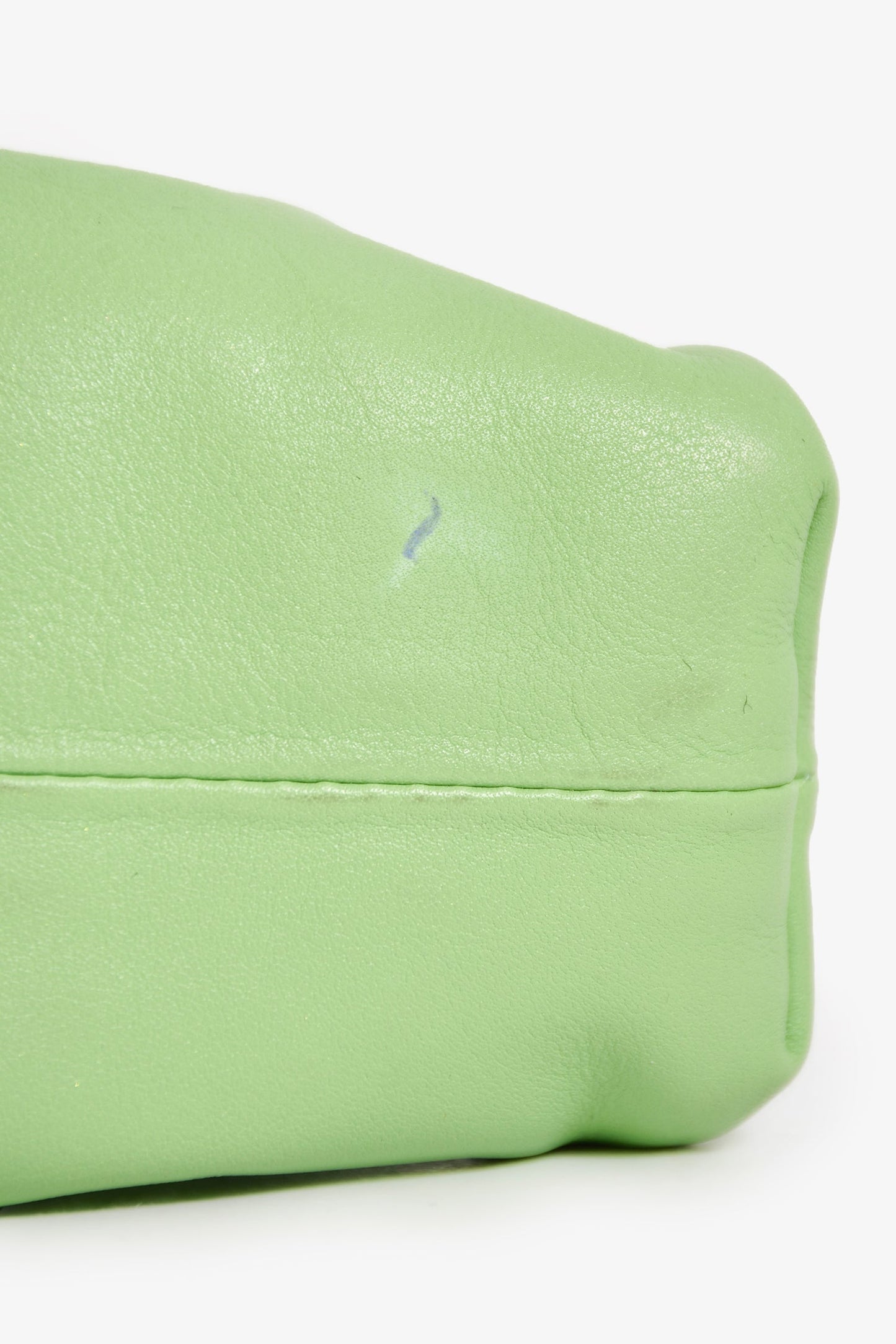 Bottega Veneta Green Leather Mini Pouch
