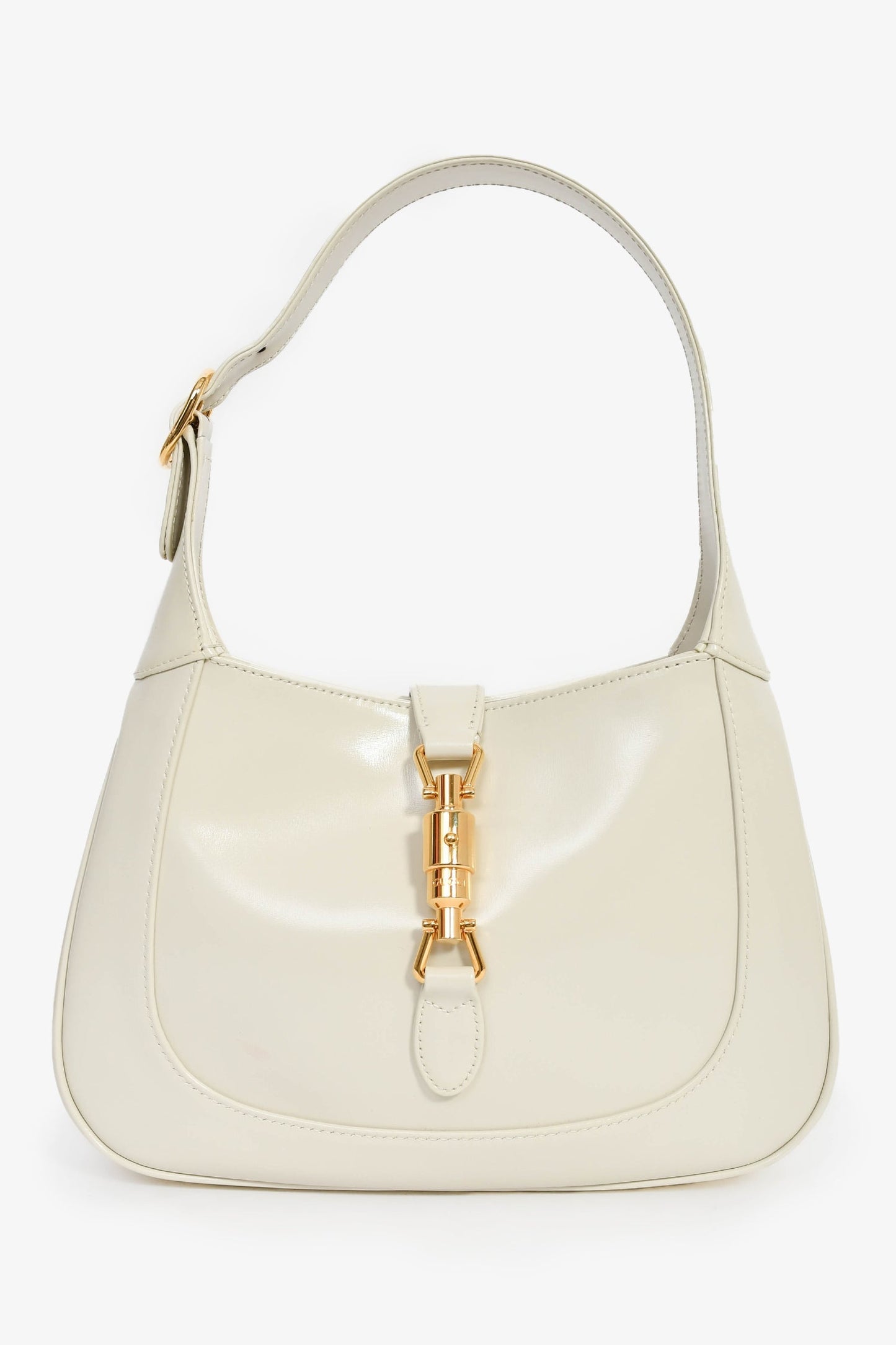 Gucci Cream Smooth Leather Jackie 1961 Small Shoulder Bag with Strap