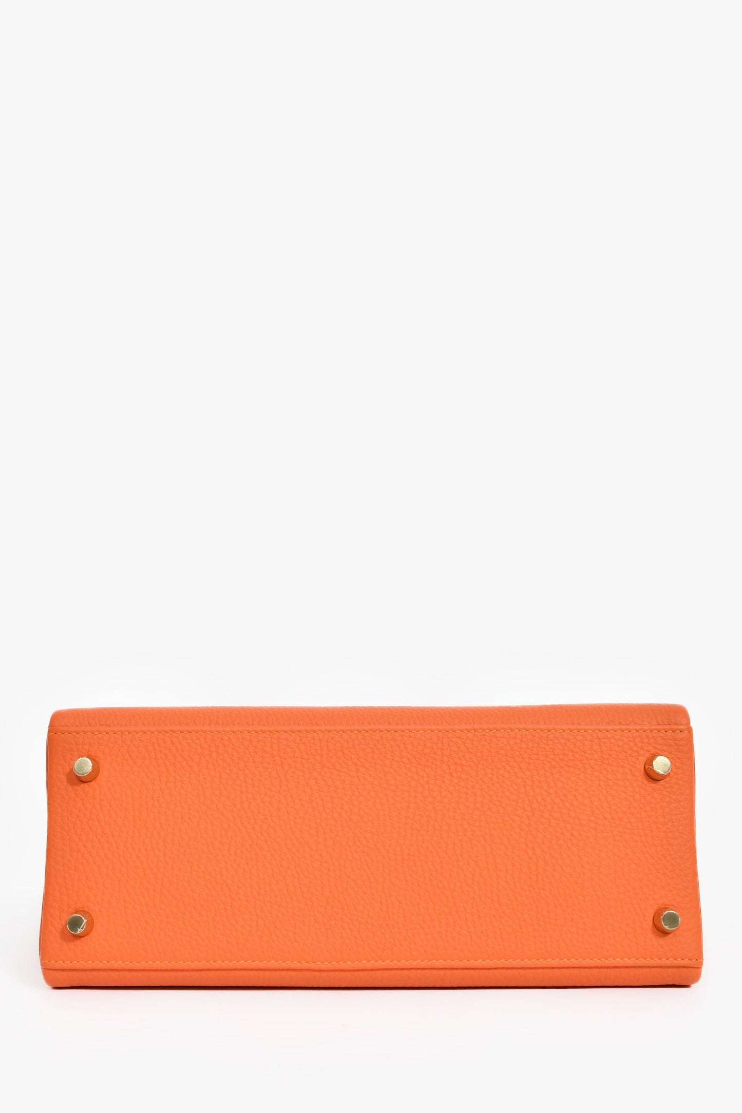 Hermès 2015 Orange Togo Leather Kelly 28 with Strap
