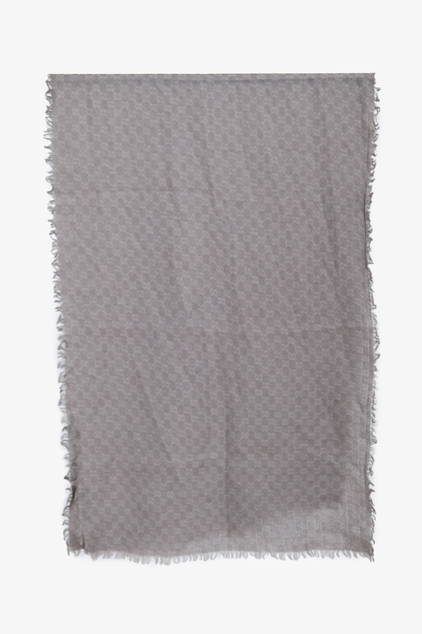 Gucci Gray Wool/Silk GG Jacquard Monogram Scarf